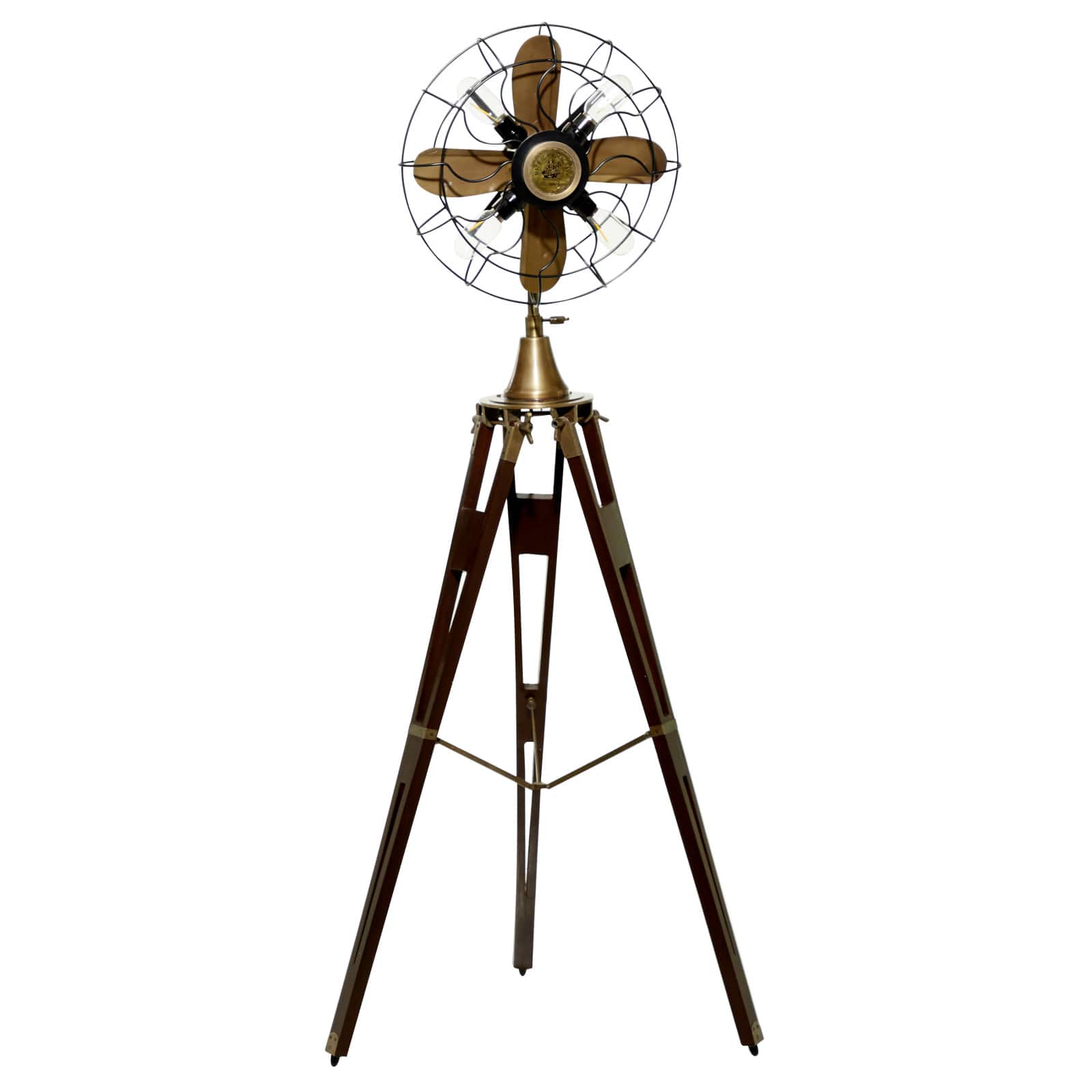 62.5" Brown Metal Industrial Floor Lamp