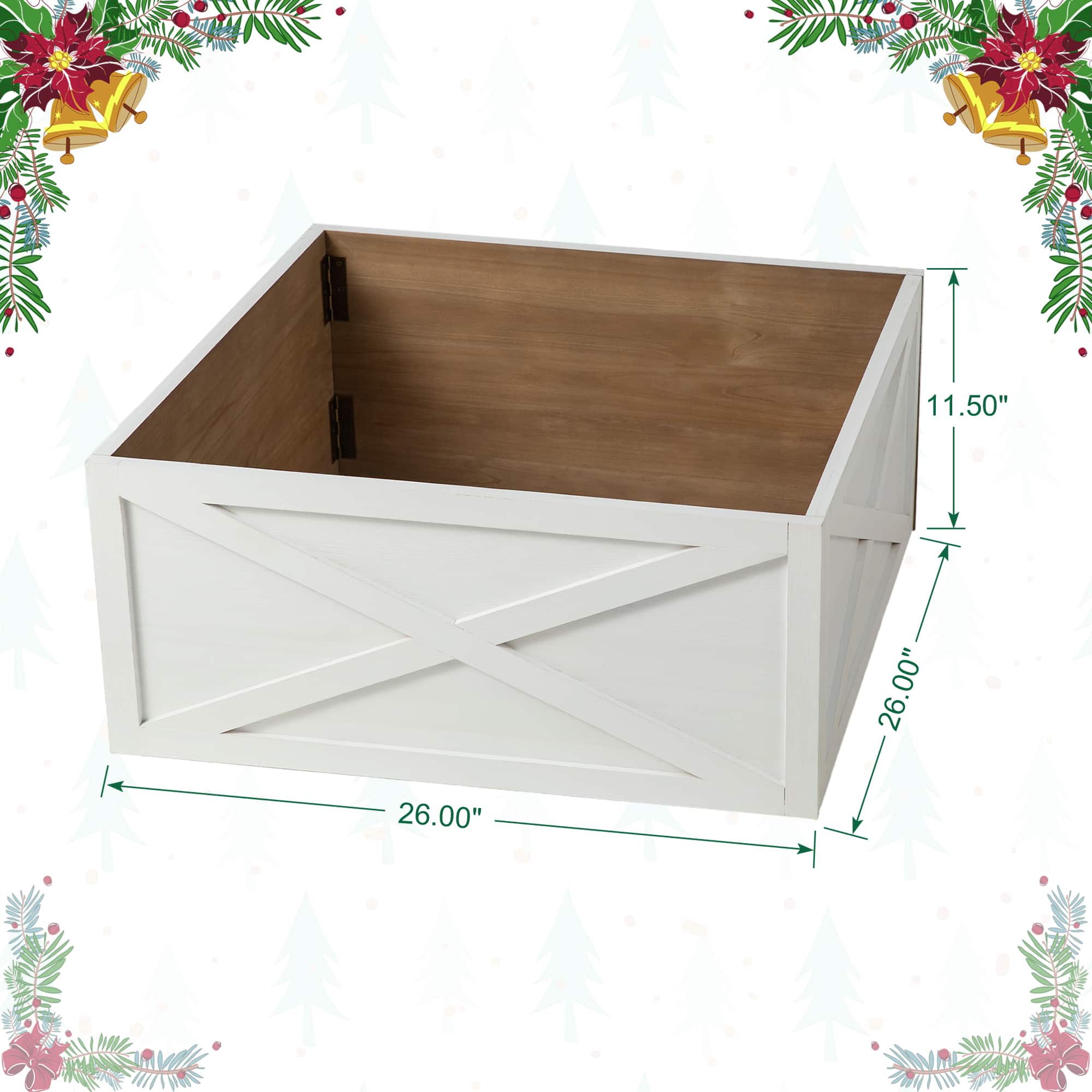 Glitzhome® Washed White Wood Tree Collar