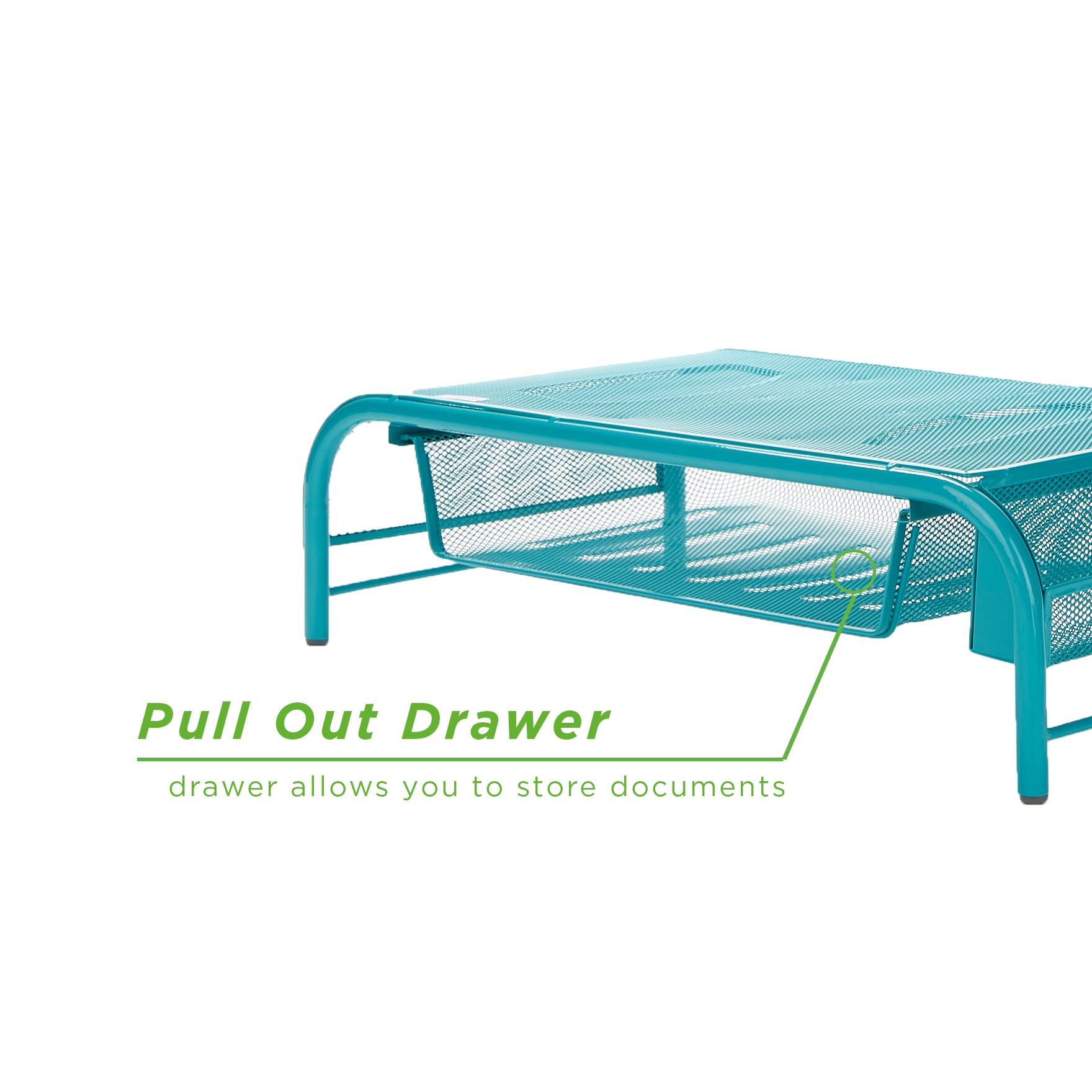 Mind Reader Metal Mesh Monitor Stand & Desk Organizer