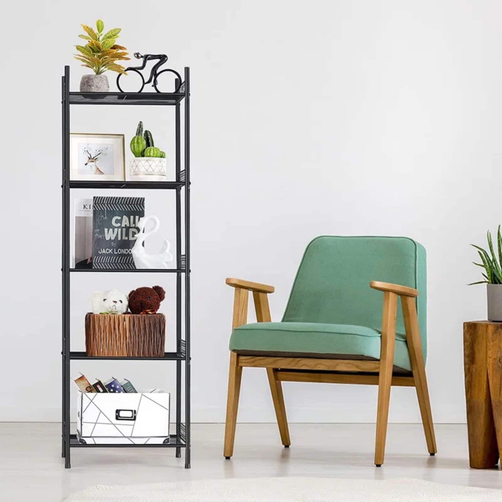 NEX™ 57" Black 5-Tier Wire Storage Organizer, 2ct.