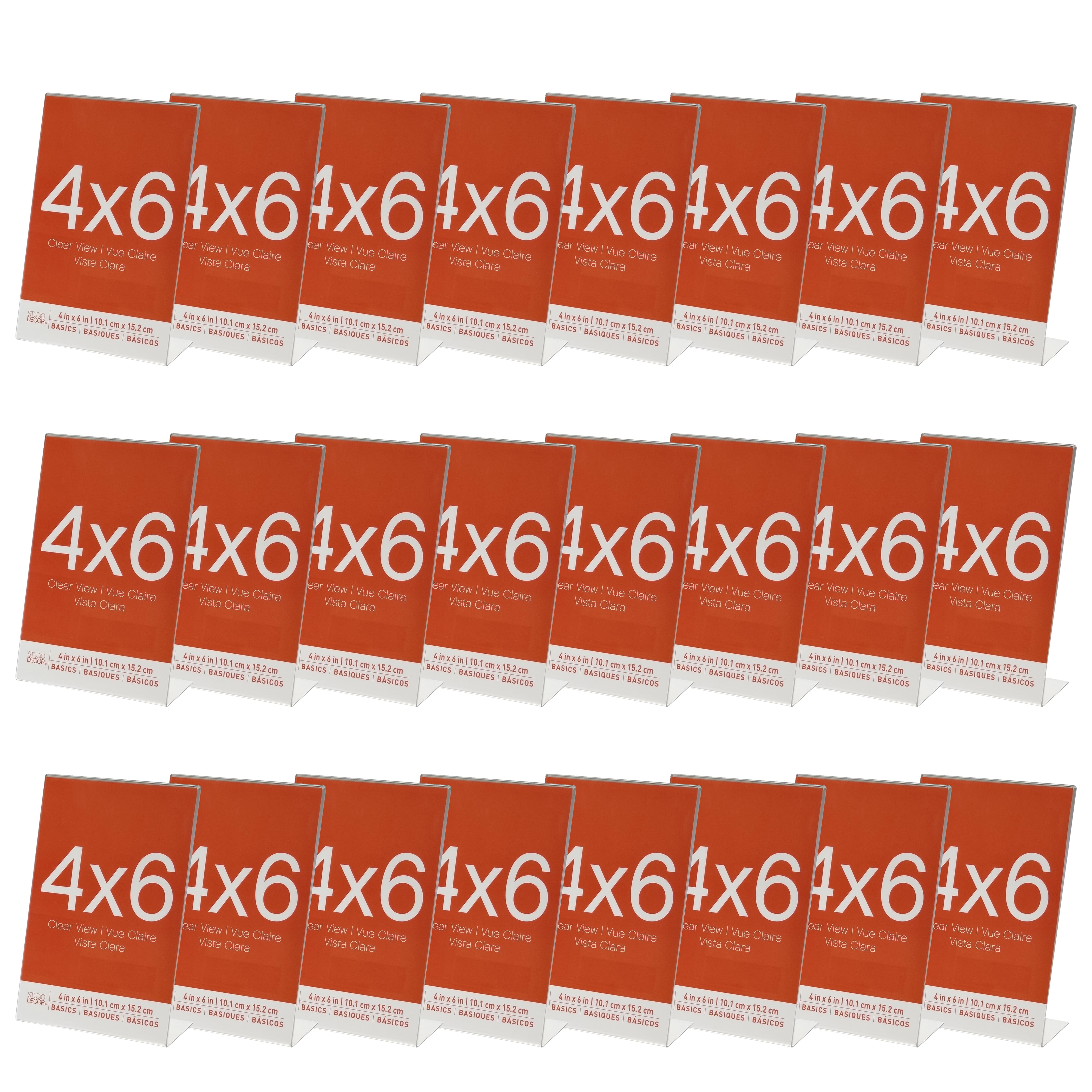 24 Pack: Acrylic Vertical Bent 4" x 6" Frame, Basics by Studio Décor®