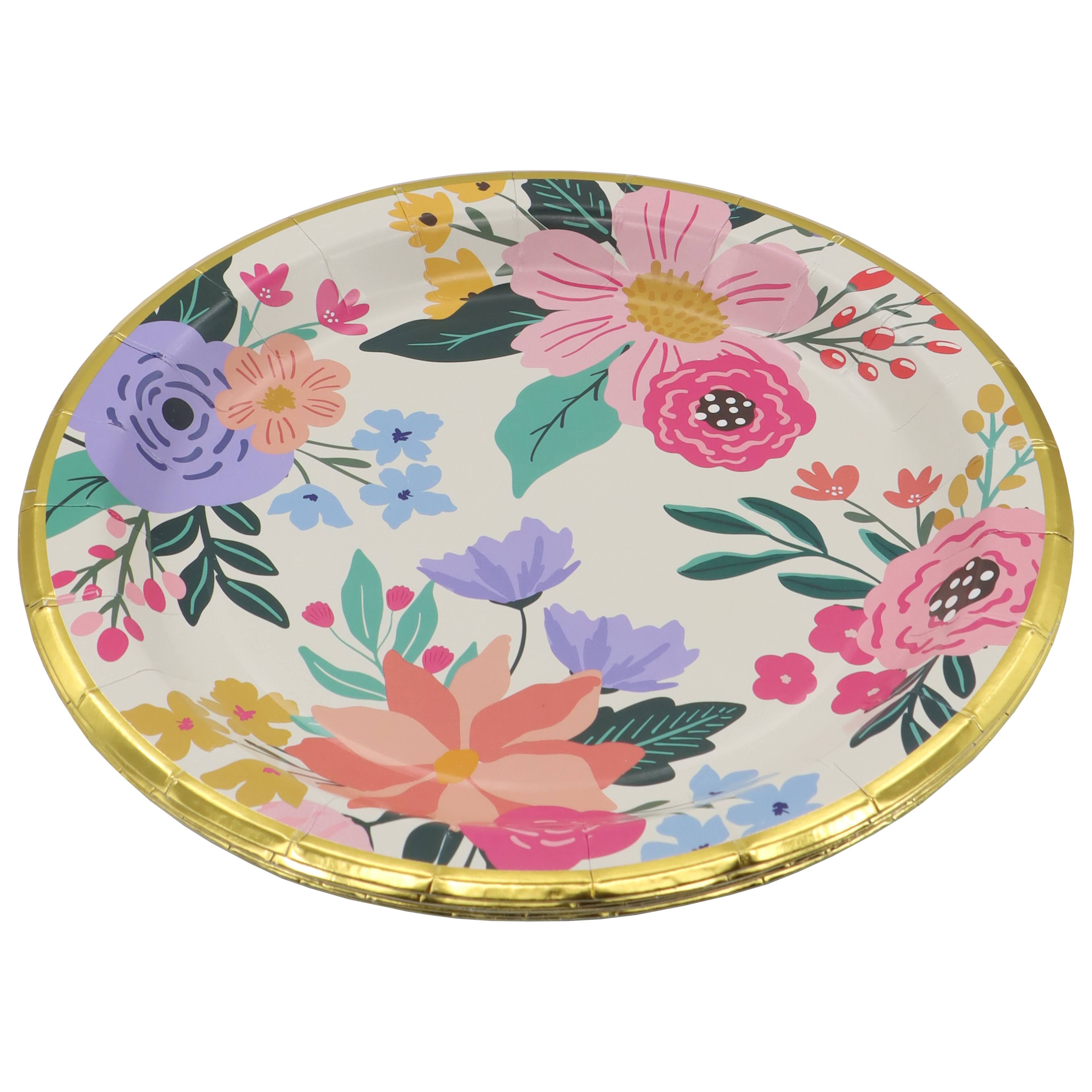 12 Packs: 8 ct. (96 total) 9" Flower Paper Dinner Plates by Celebrate It™