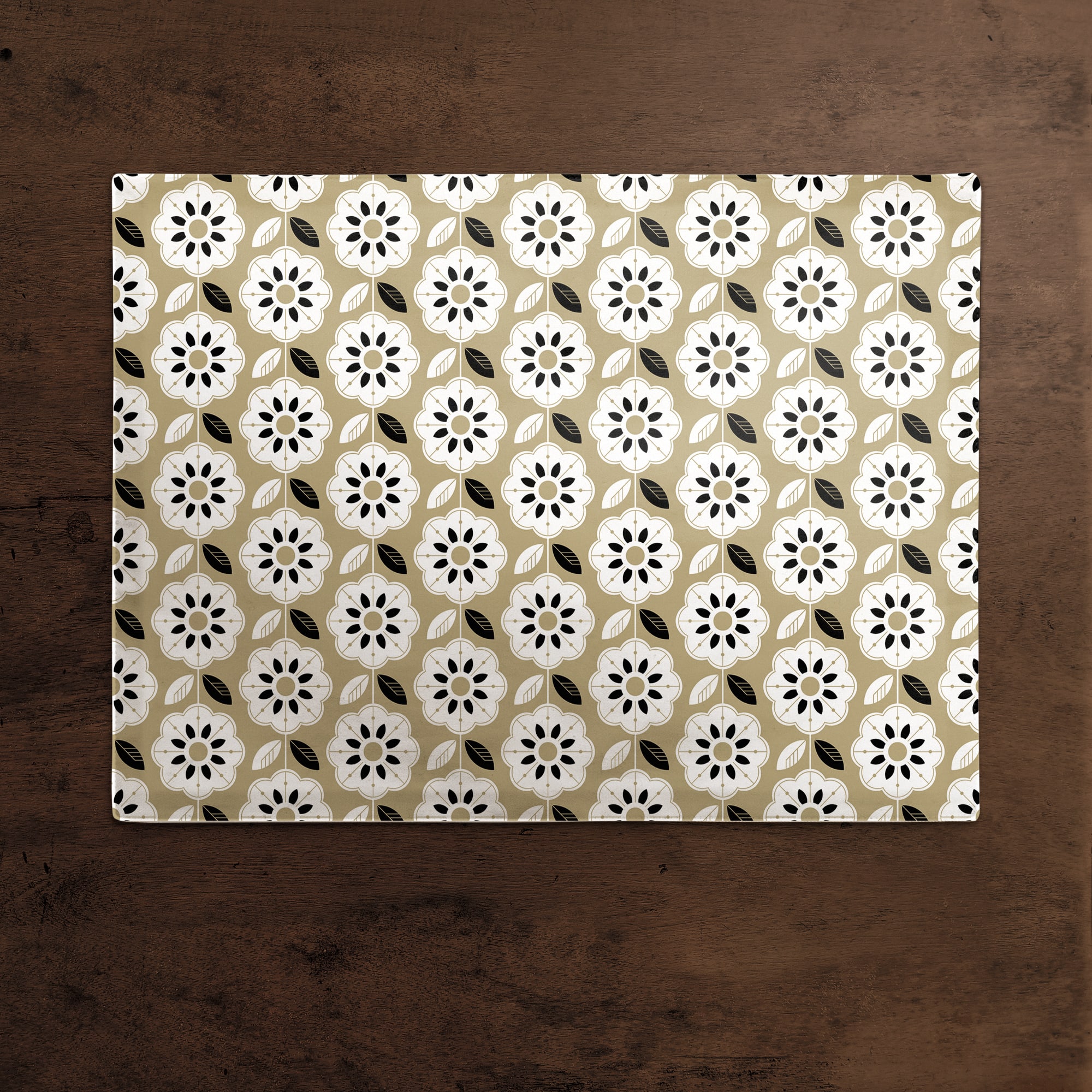 Mod Gold Flower 18" x 14" Cotton Twill Placemat