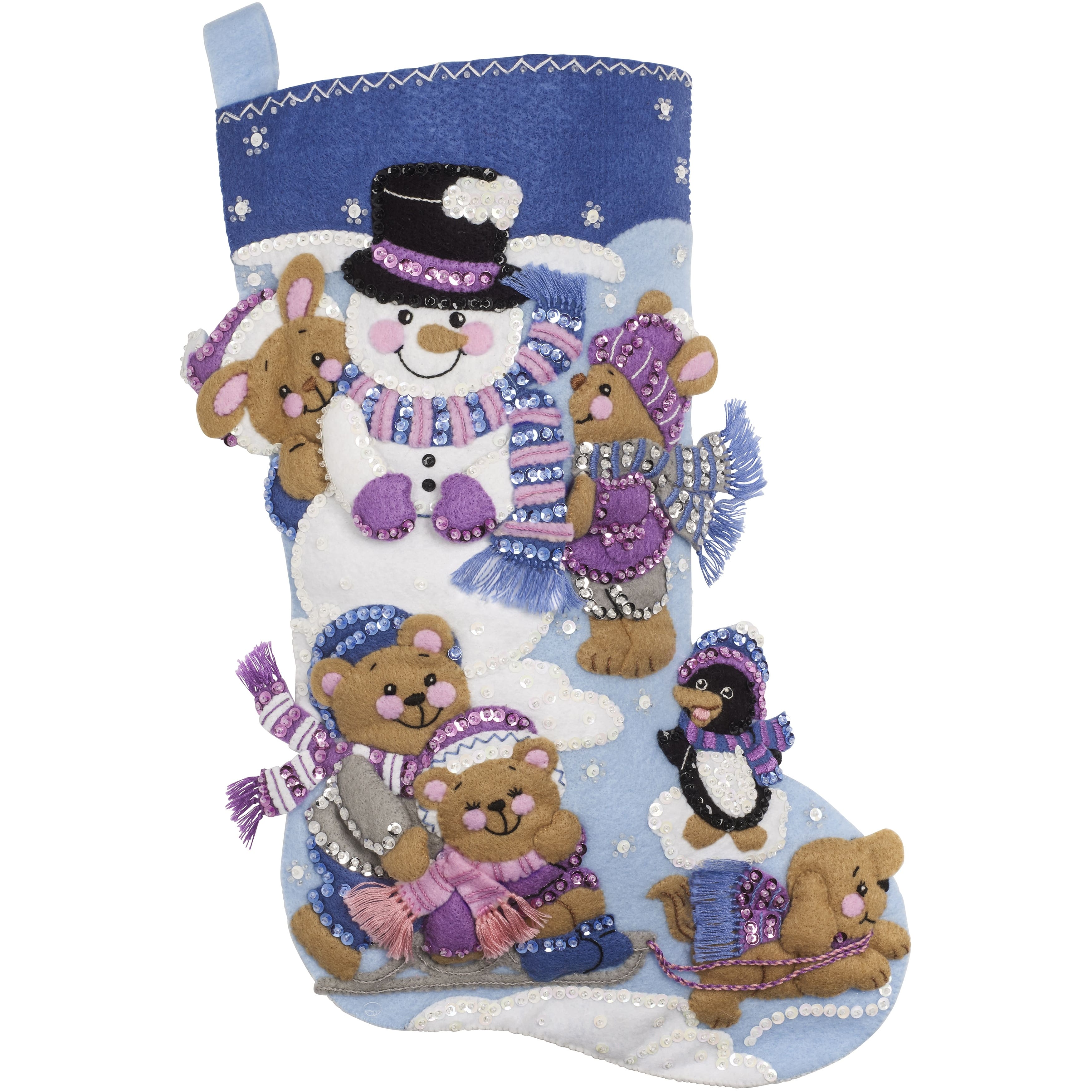 Bucilla Playing In The Snow Stocking Felt Kit