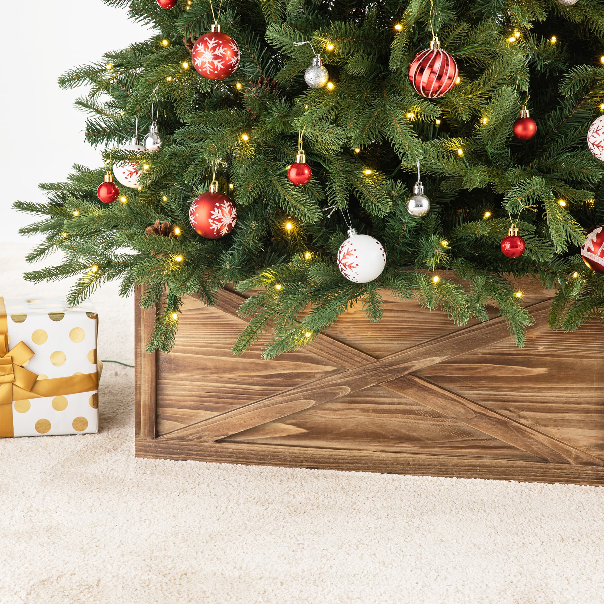 Glitzhome® 22" Natural Wooden Tree Collar