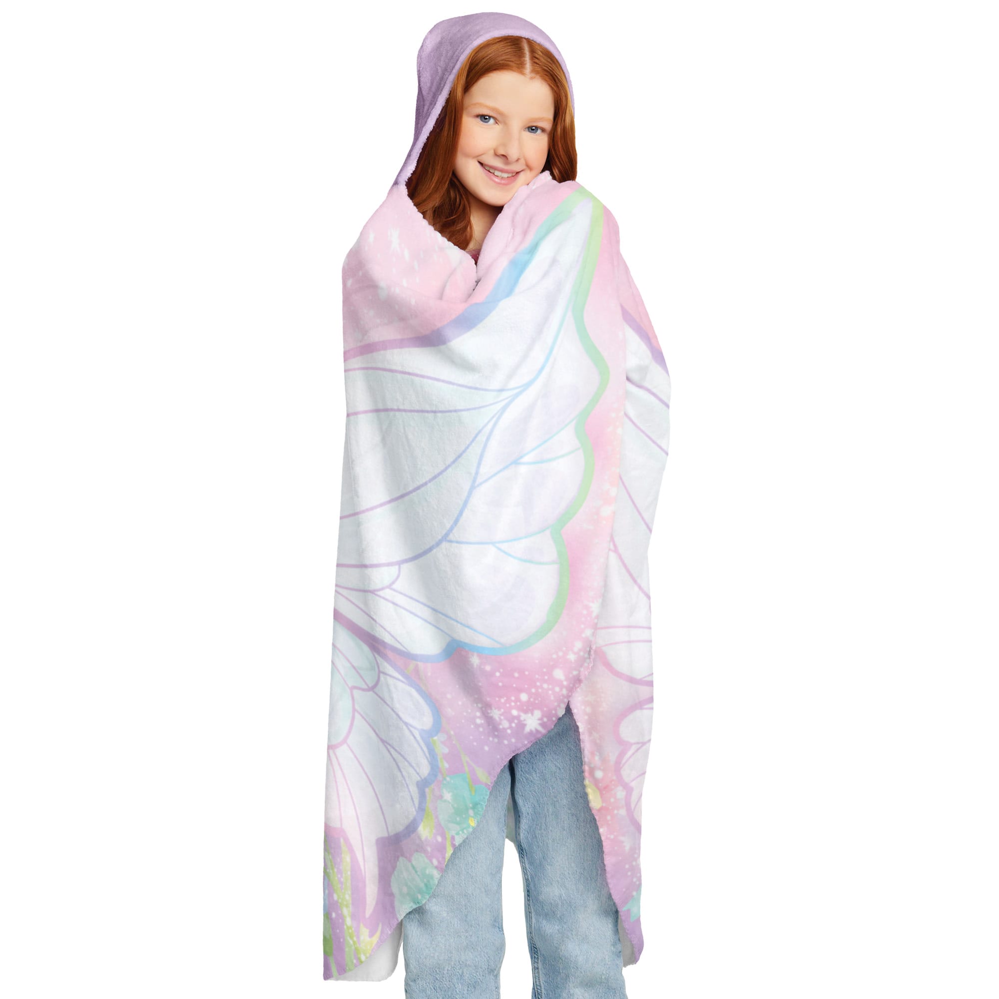 Make It Real™ 3C4G® Fairy Garden Wings Hooded Blanket with Hand Mitts