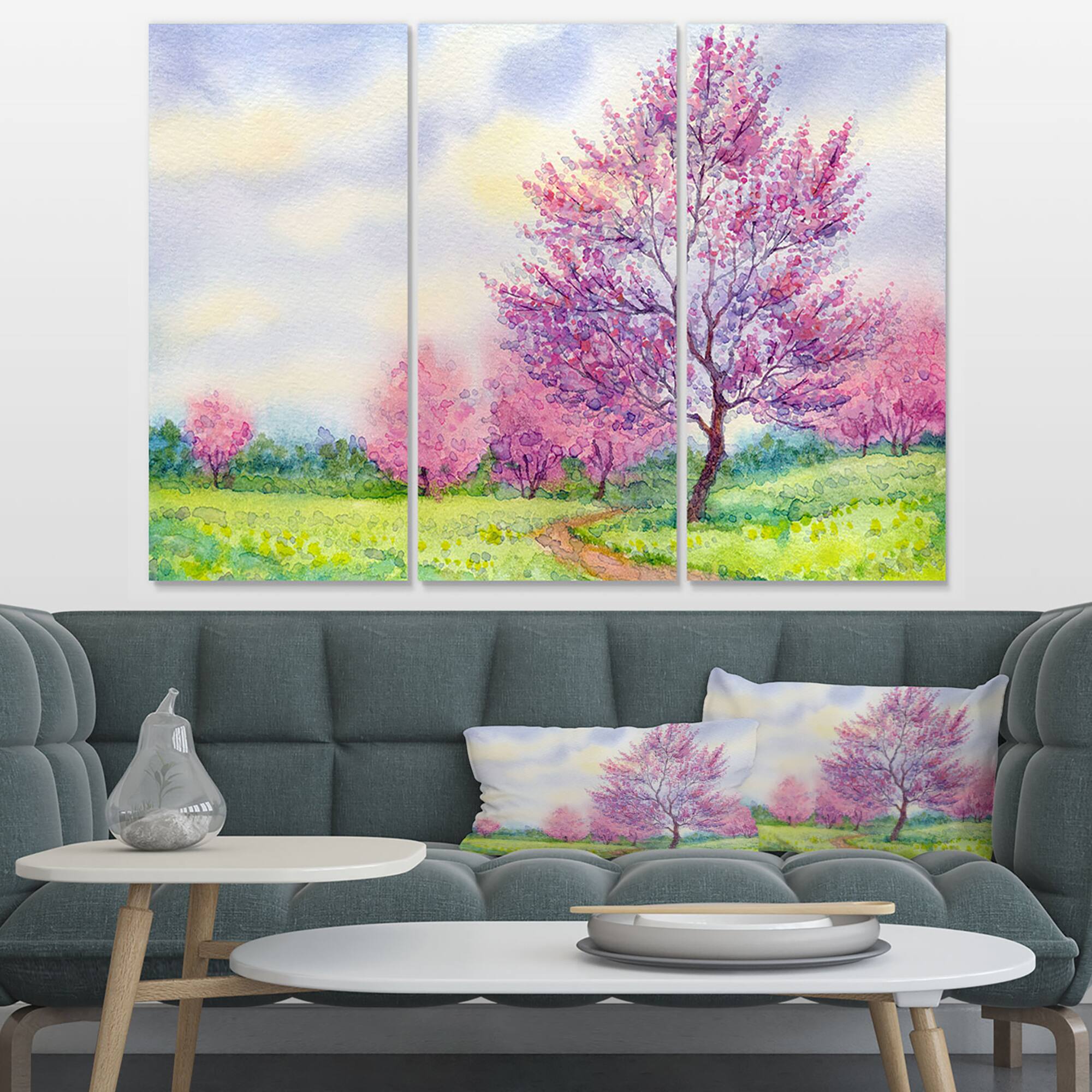 Designart - Purple Spring Landscape
