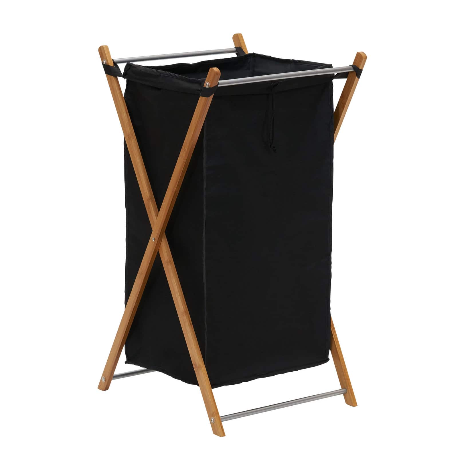 Household Essentials Small Black Collapsible X-Frame Laundry Basket
