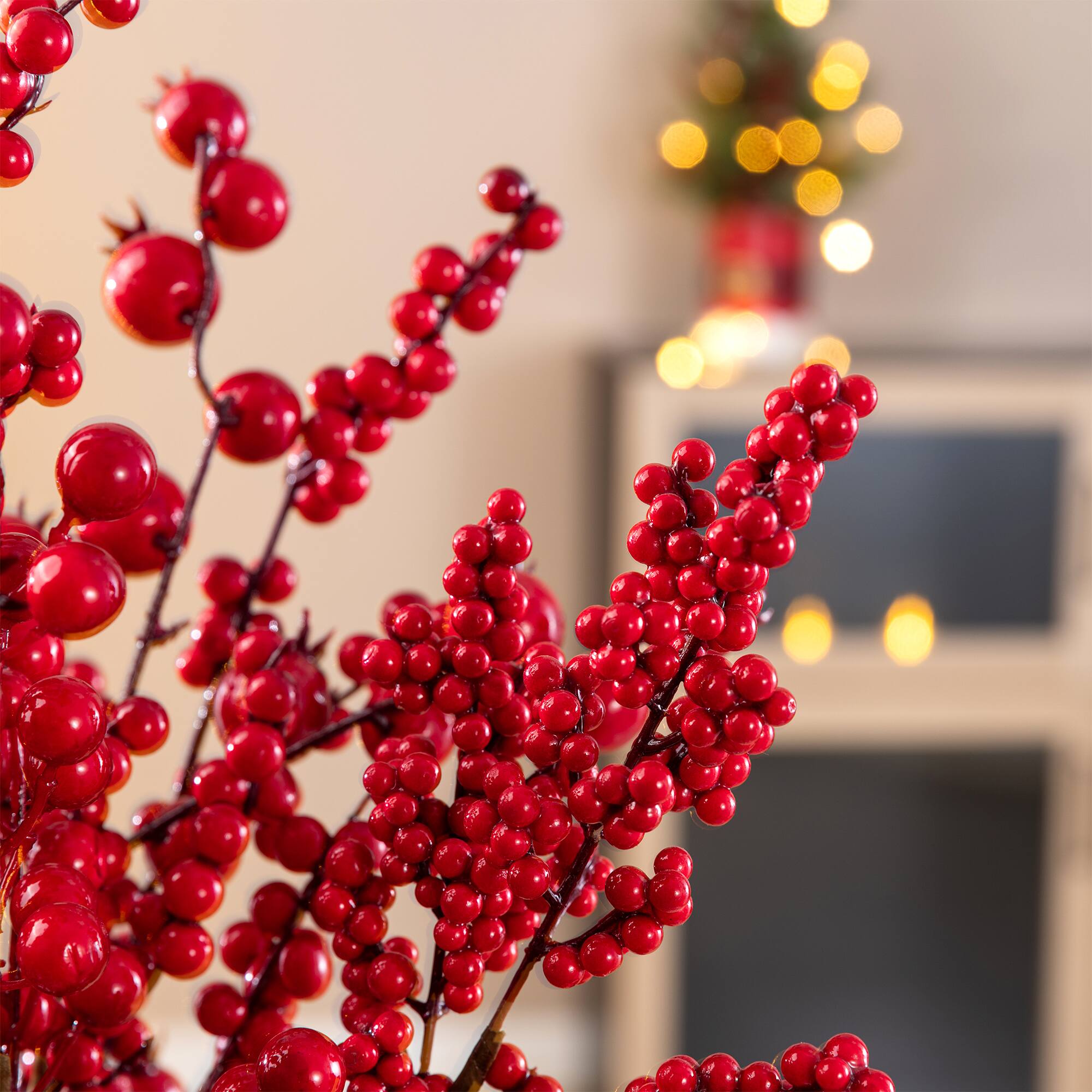 Glitzhome® 24" Christmas Berry Vase Centerpiece