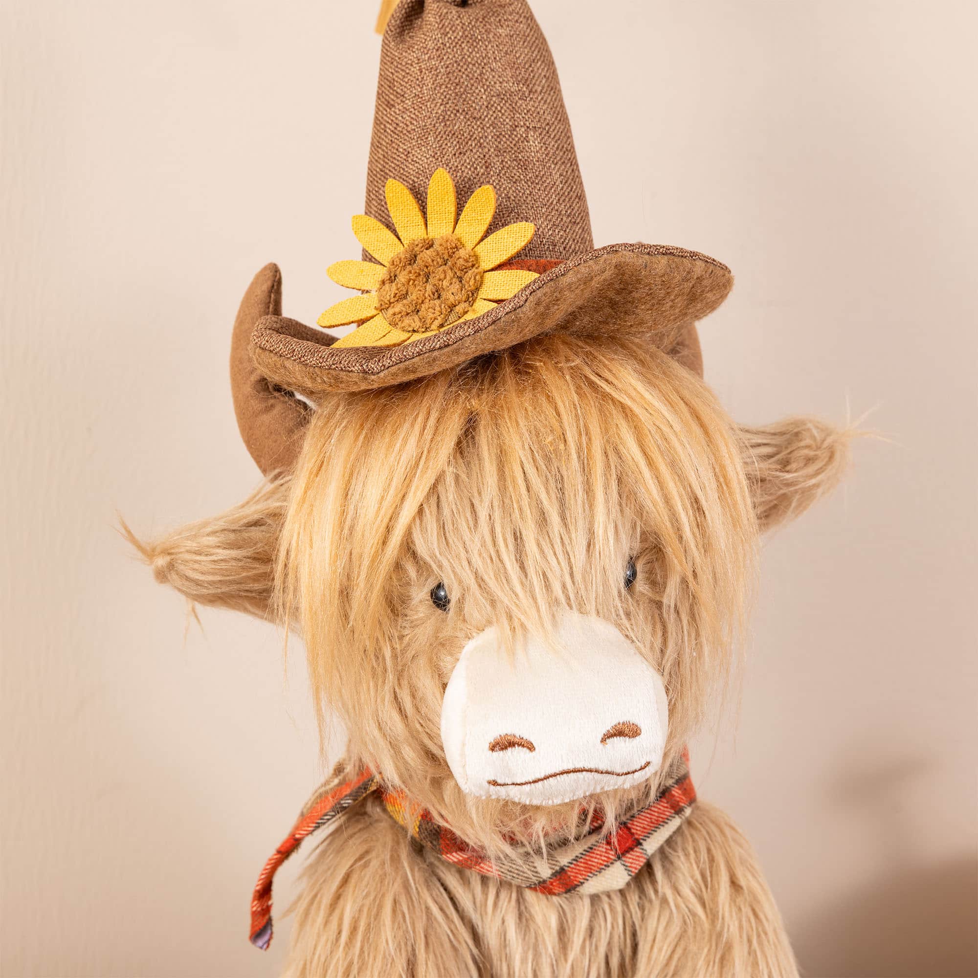 Glitzhome® 17.75" Fall Fabric Highland Cow Shelf Sitter