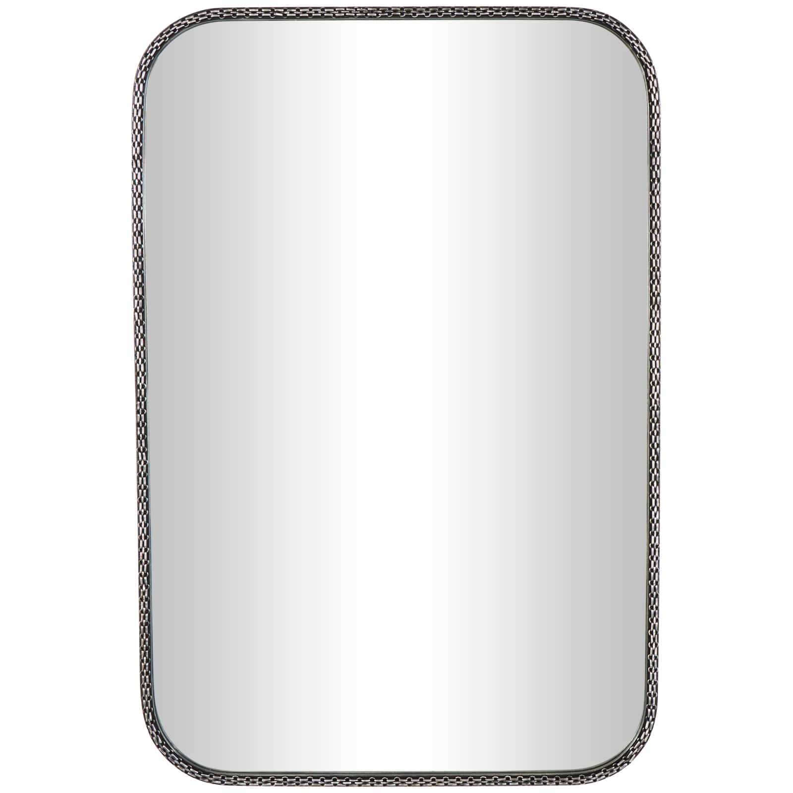 36" Silver Chain Link Framed Wall Mirror