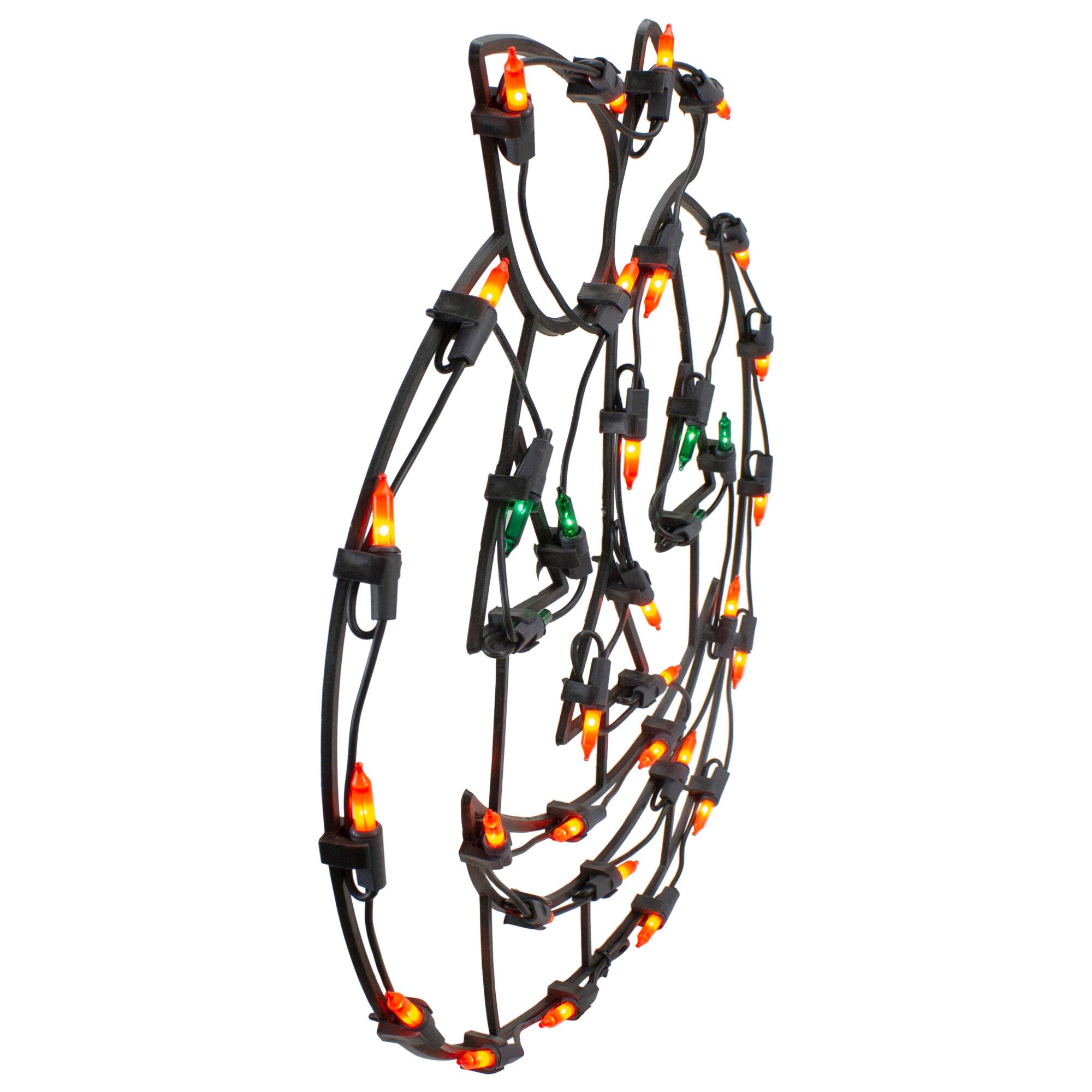 14" Lighted Jack-O-Lantern Halloween Double Sided Window Silhouette Decoration