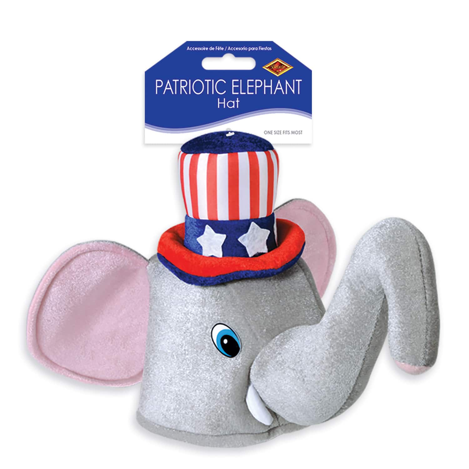 Beistle Adult Patriotic Elephant Plush Hat