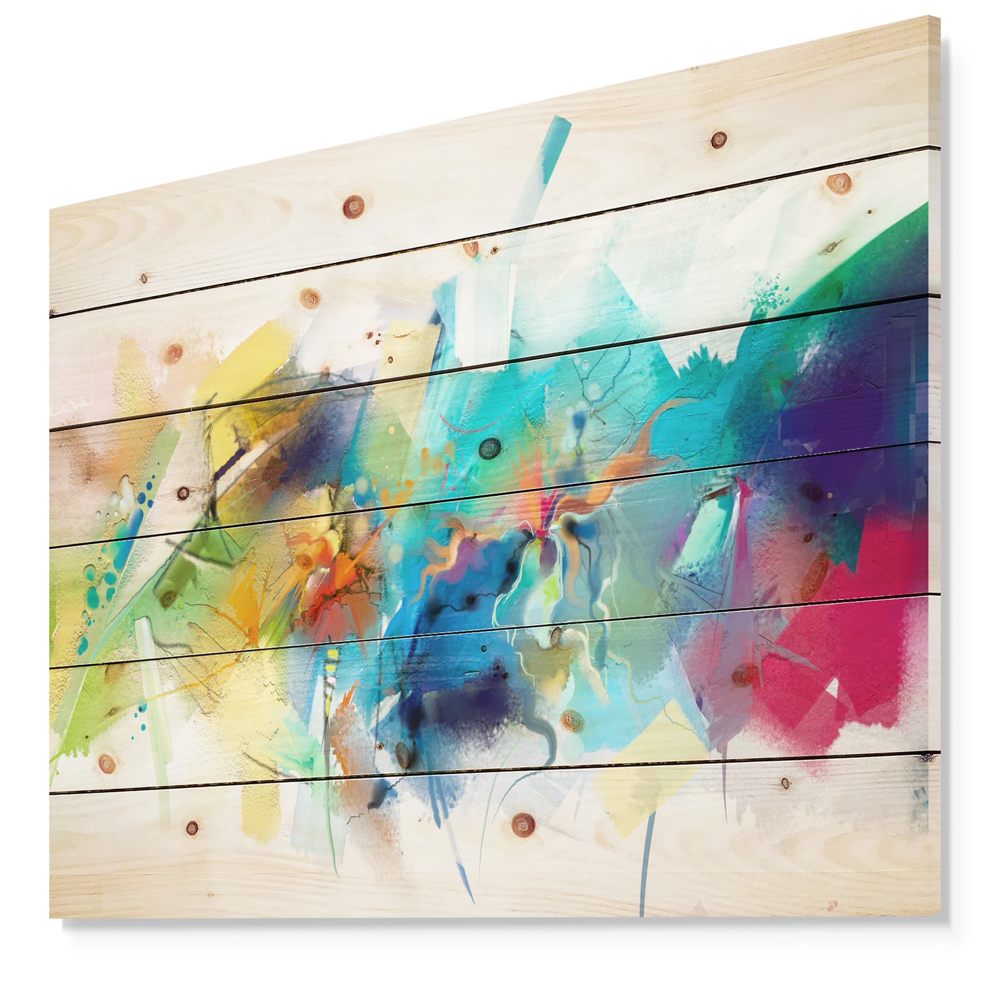 Designart - Brush Stroke Colorful Oil Painting