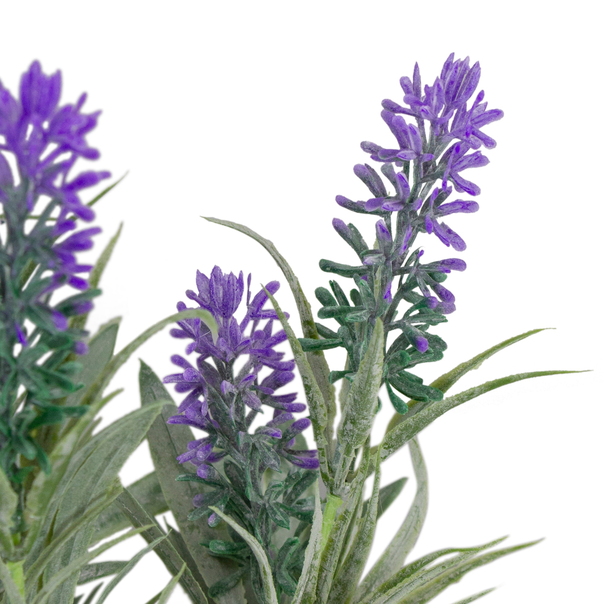 11'' Artificial Lavender Arrangement in White Tin Can