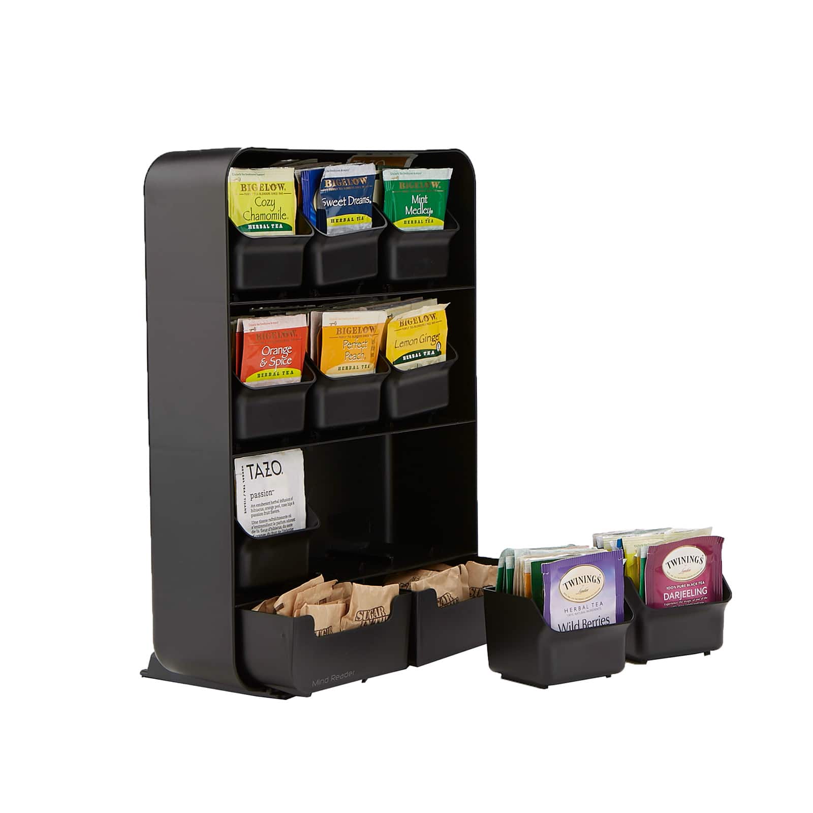 Mind Reader Black Tea Bag holder and Condiment Organizer