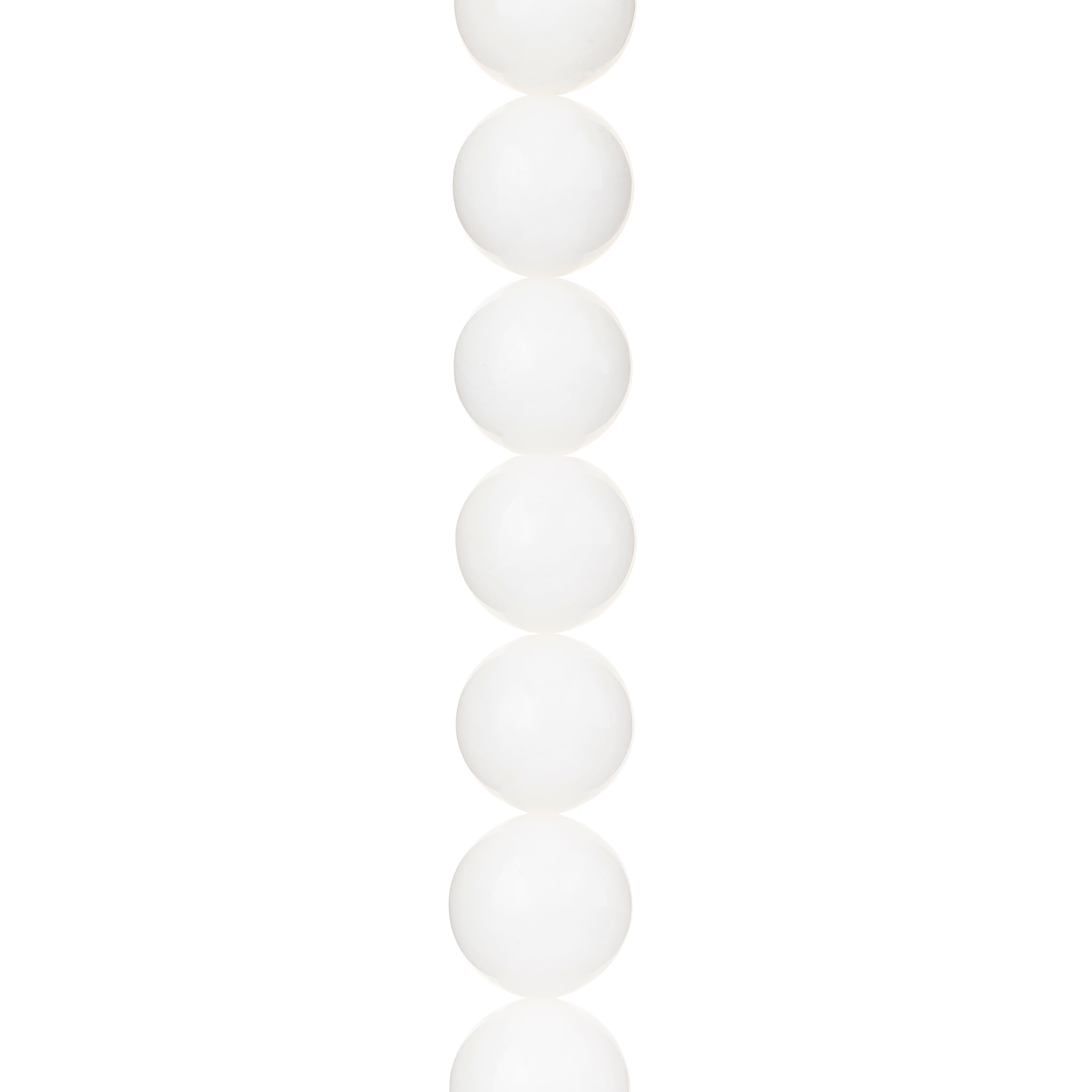 12 Pack: White Stone Round Beads, 12mm by Bead Landing™