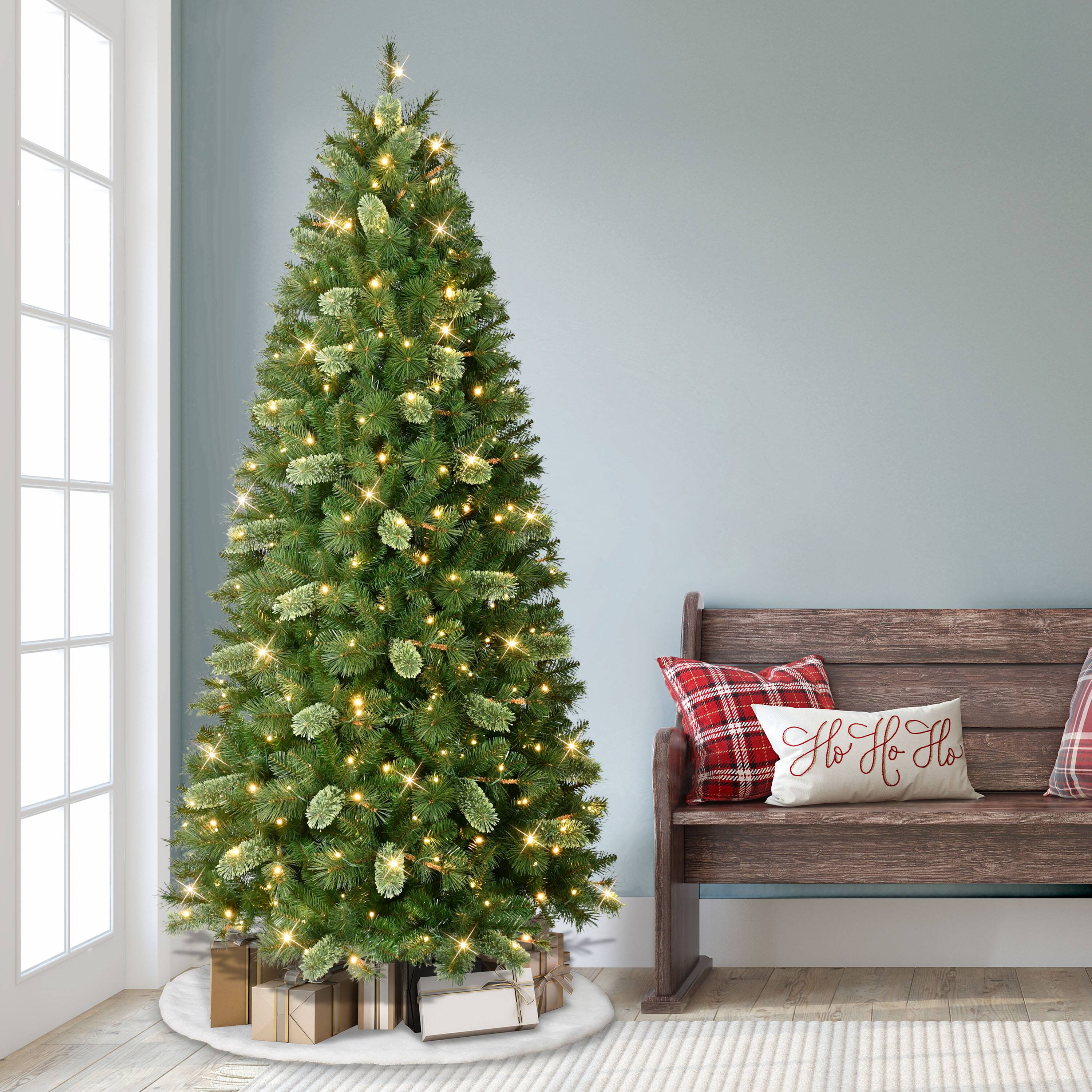 7.5ft. Pre-Lit Teton Pine Artificial Tree, Warm White LED Lights