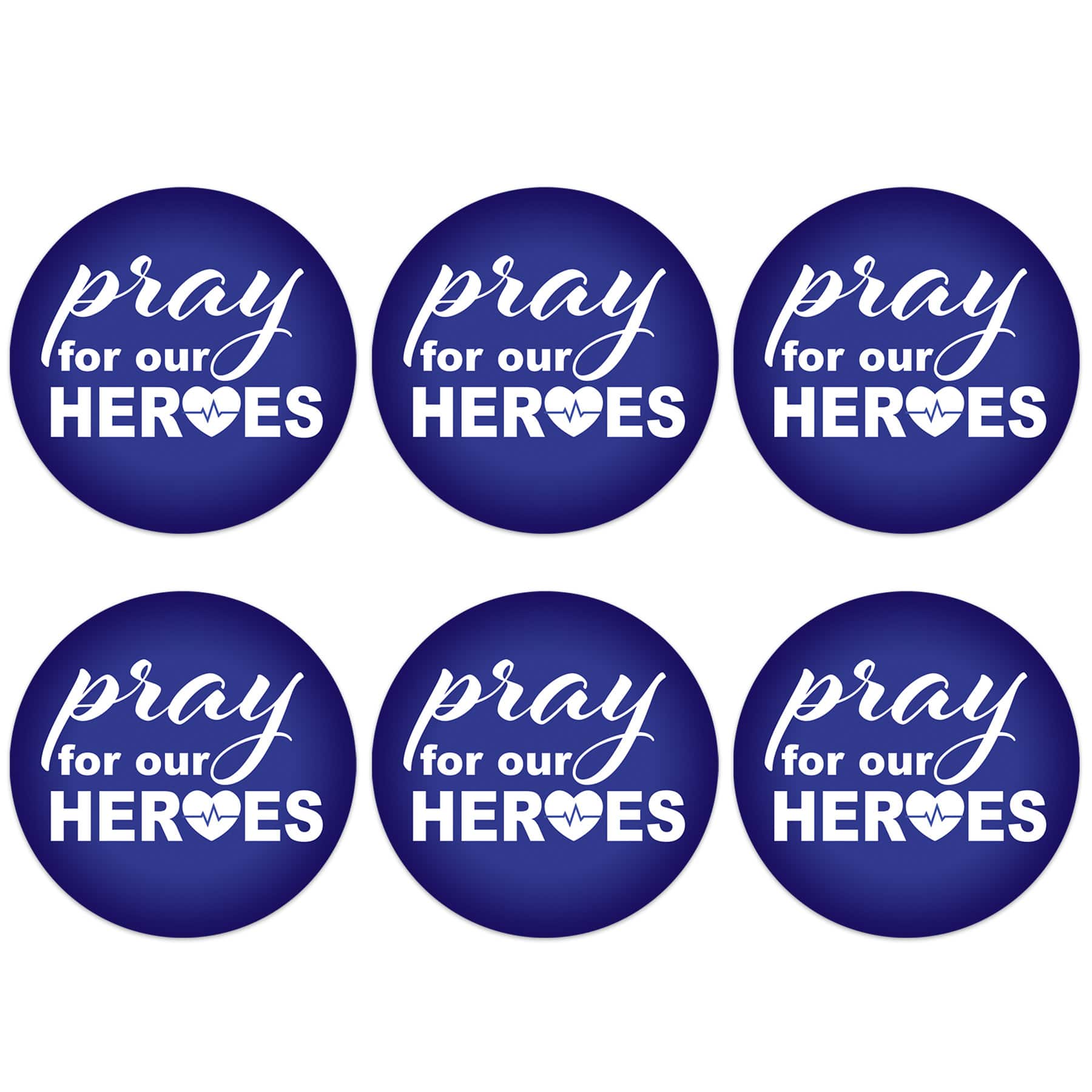 Beistle 2" Pray For Our Heroes Buttons, 6ct.