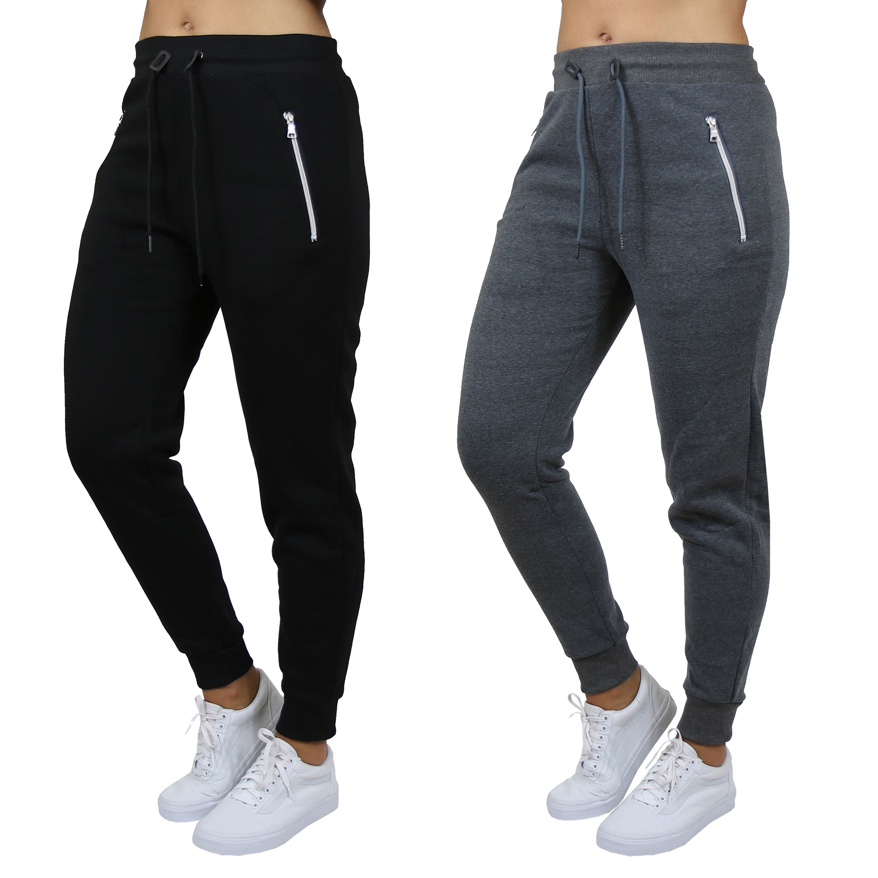 Galaxy by Harvic Women's Relaxed-Fit Fleece-Lined Zipper Pockets Jogger Sweatpants