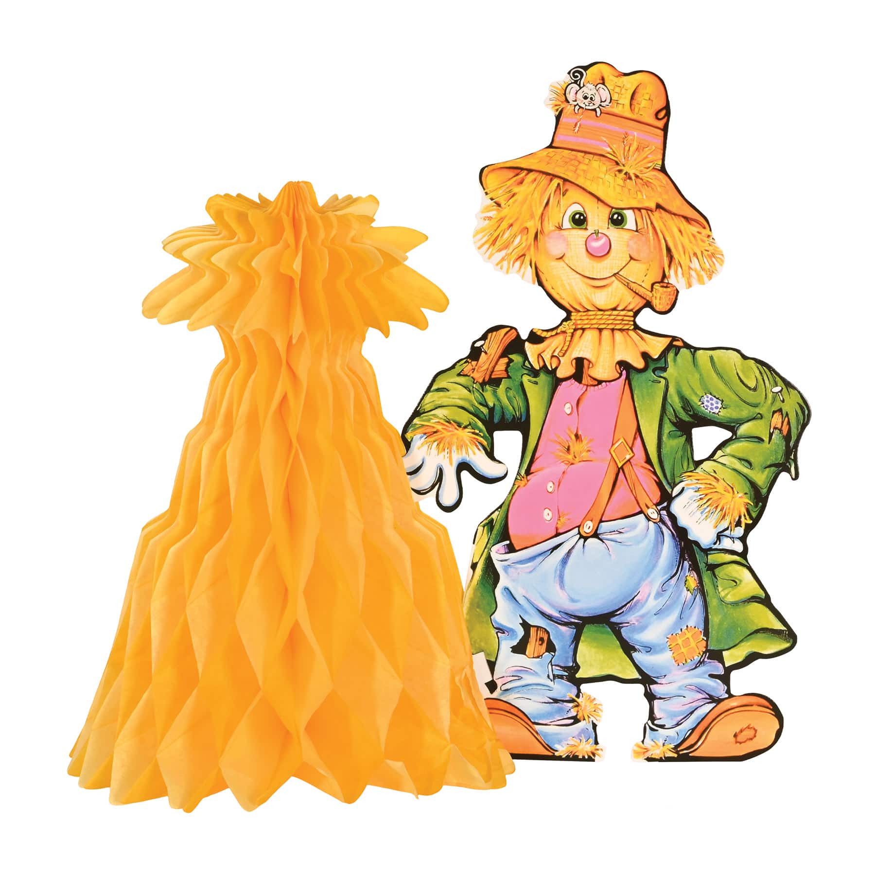 Beistle 11" Scarecrow with Tissue Cornshock Centerpiece Packs, 3ct.