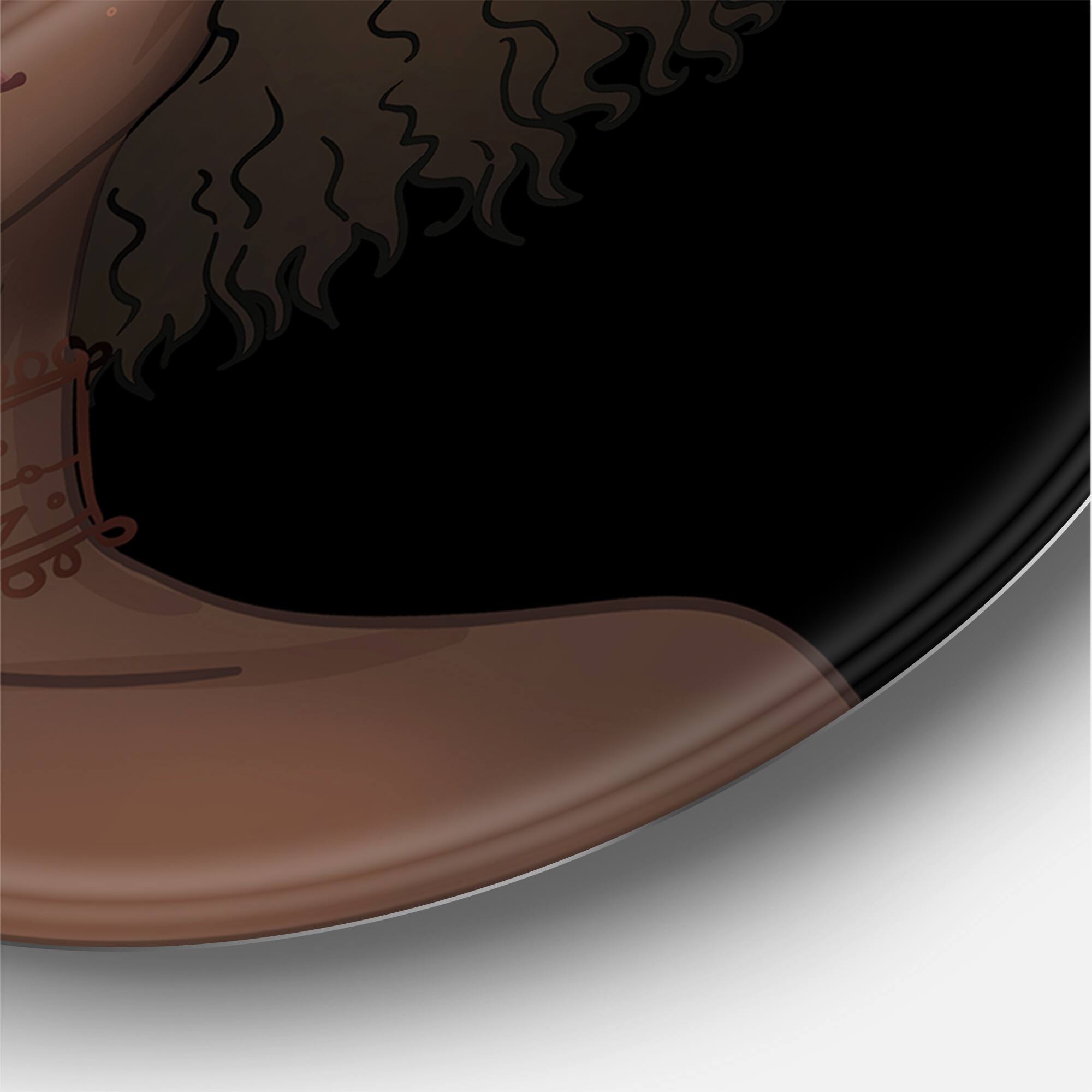 Designart - Portrait of African American Woman III - Modern Metal Circle Wall Art