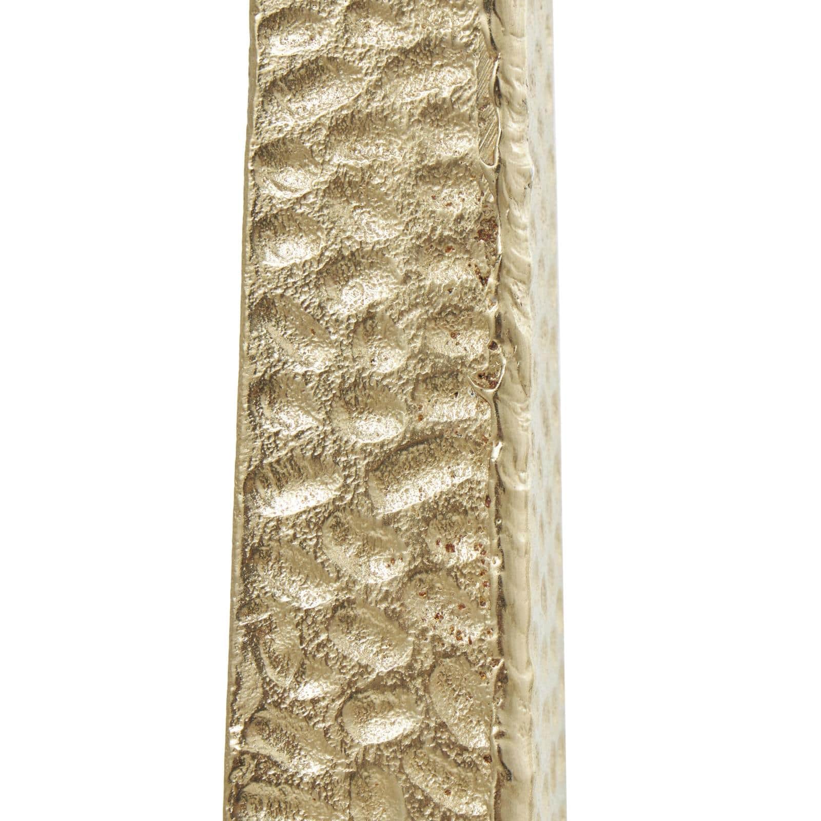 Gold Aluminum Tall Hammered Candle Holder Set