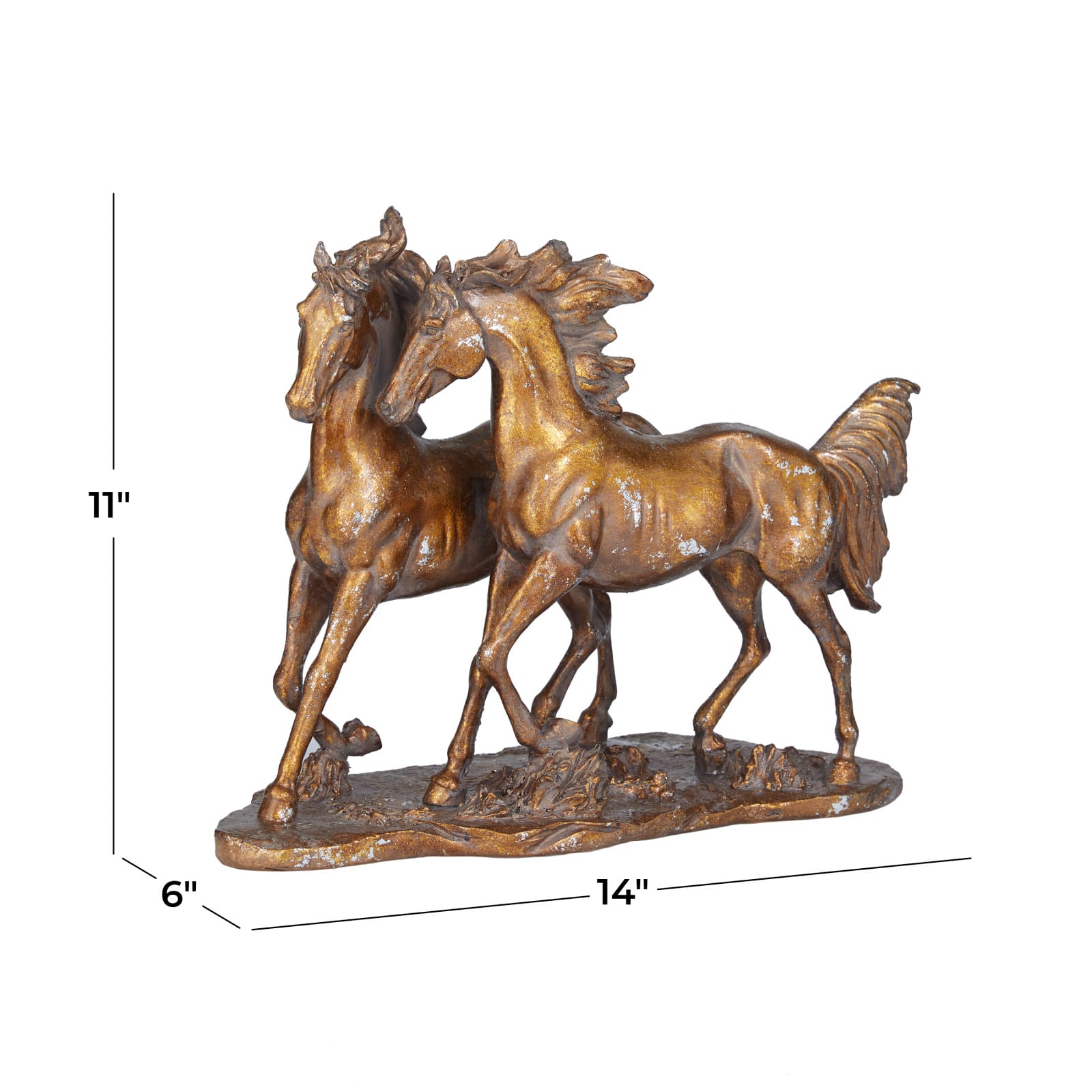 Bronze Metal Traditional Sculpture, 11" x 14" x 6"