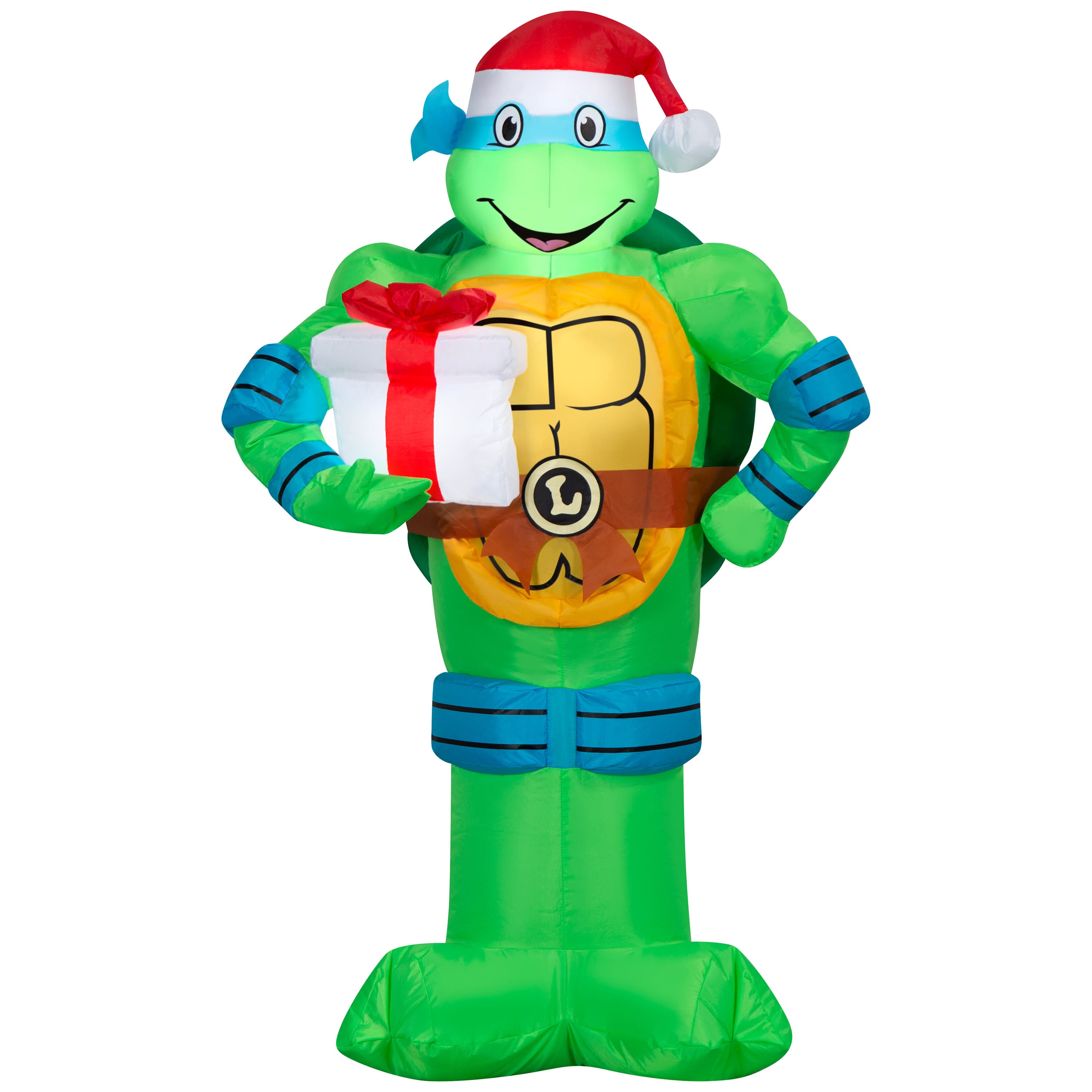 3.5Ft Airblown® Paramount Inflatable Classic Teenage Mutant Ninja Turtles Leonardo W/ Present Christmas Light Décor By Gemmy Industries , 3.5 ft ,