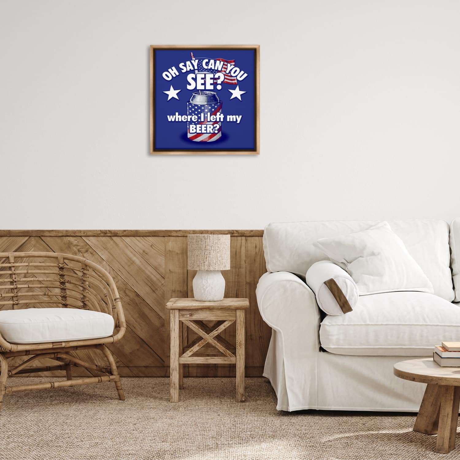Stupell Industries Funny Patriotic Beer Floater Framed Art