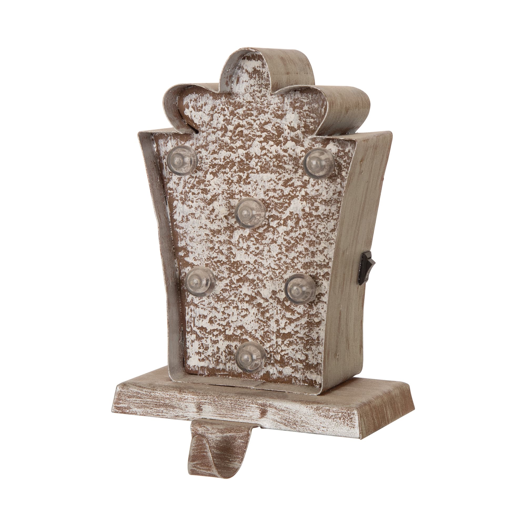 Glitzhome® Christmas Marquee LED Gift Box Stocking Holder
