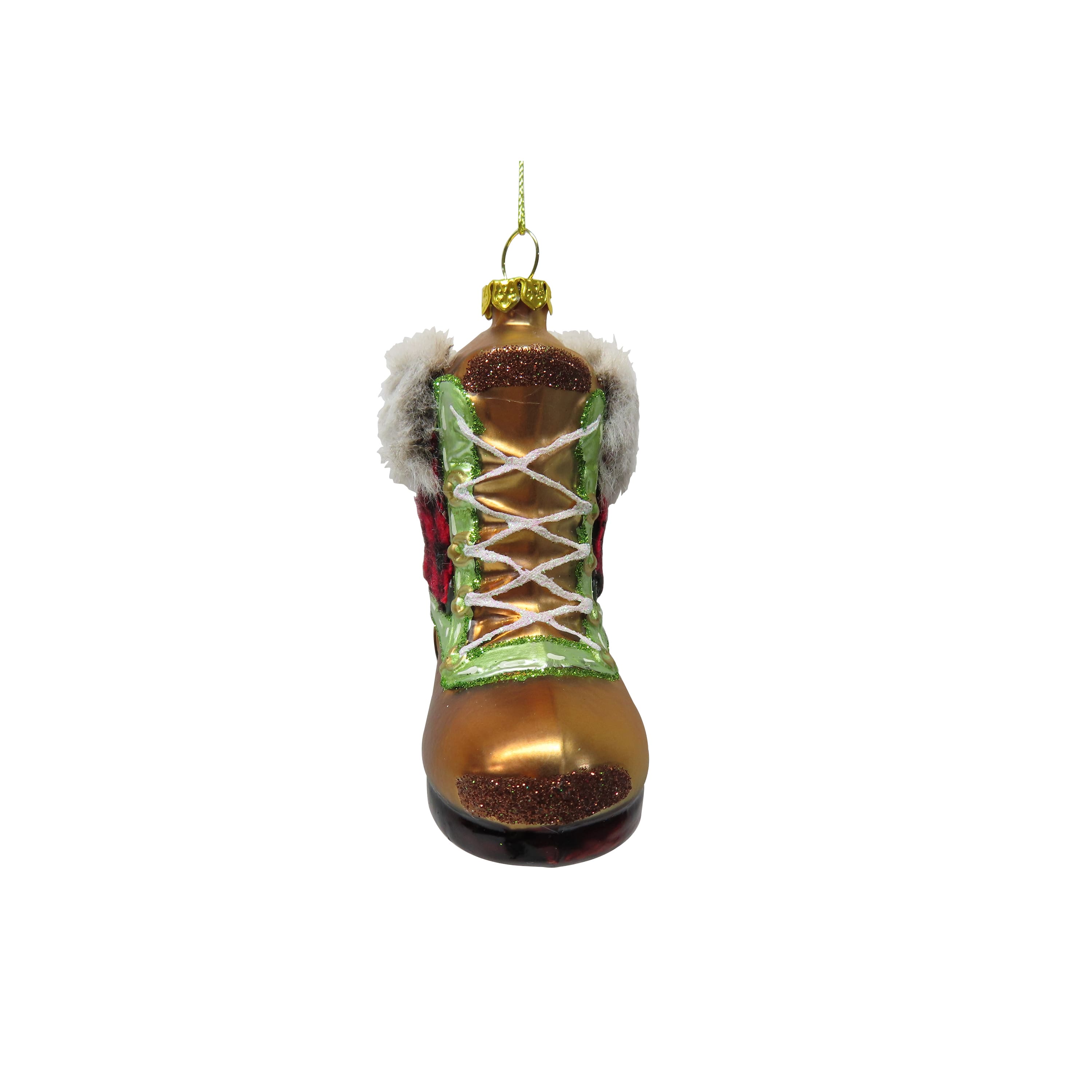 3.5" Gold Fashion Boot Hand Painted Glass Ornament by Ashland®