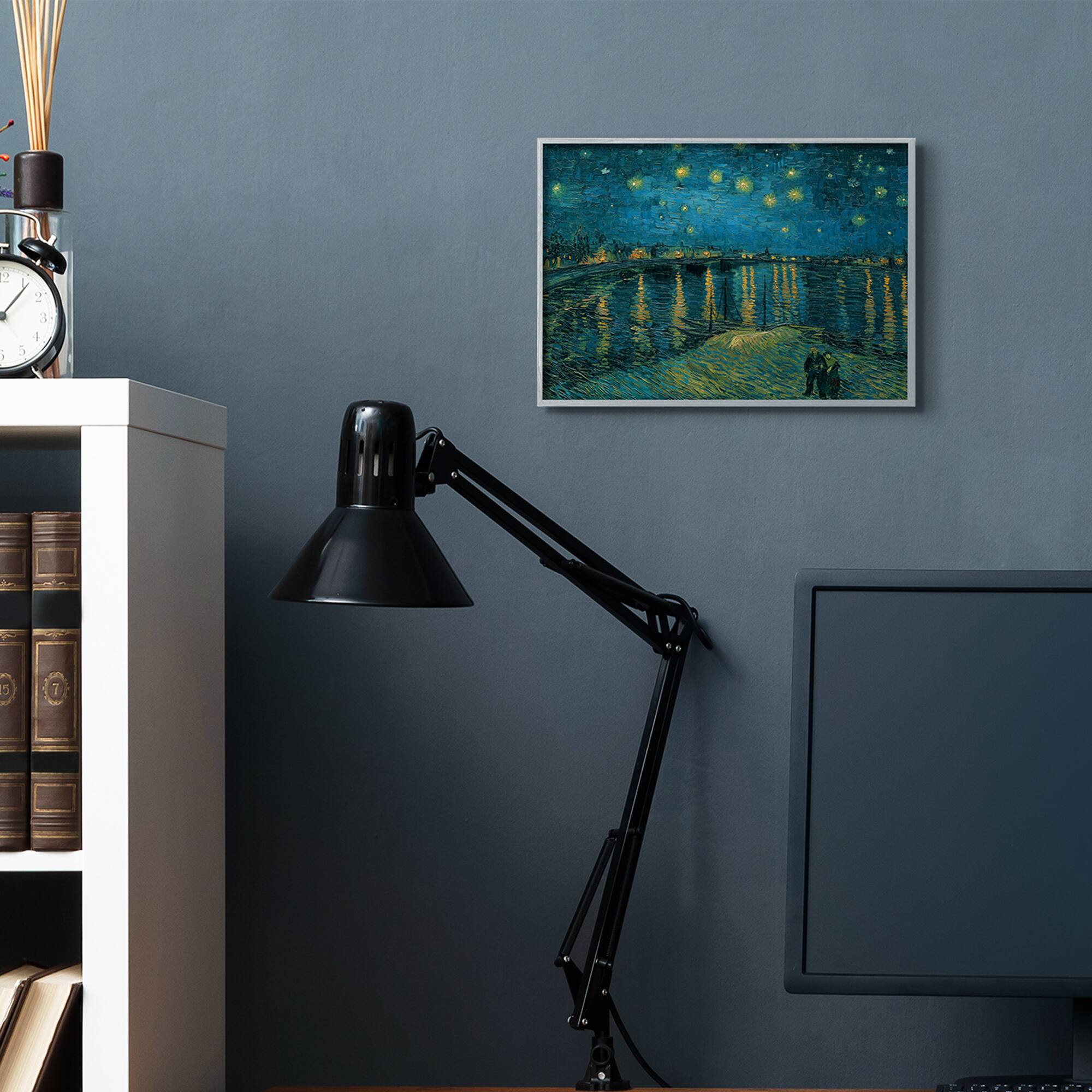 Stupell Industries Classic Starry Night Over the Rhone Van Gogh Painting in Gray Frame Wall Art