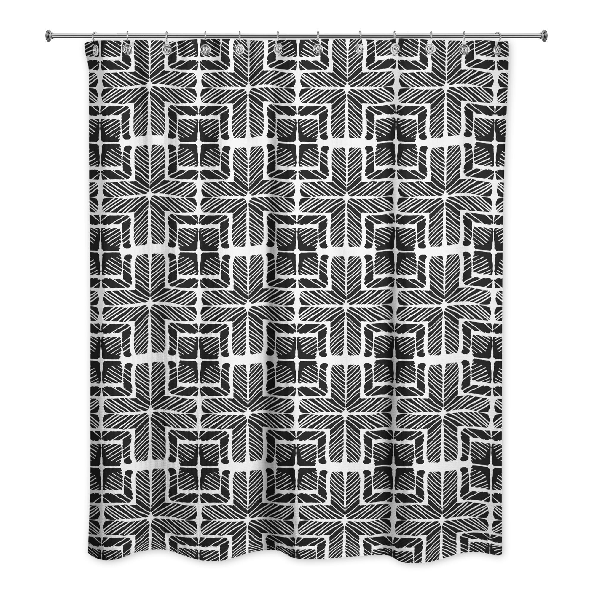 Shibori Squares Shower Curtain