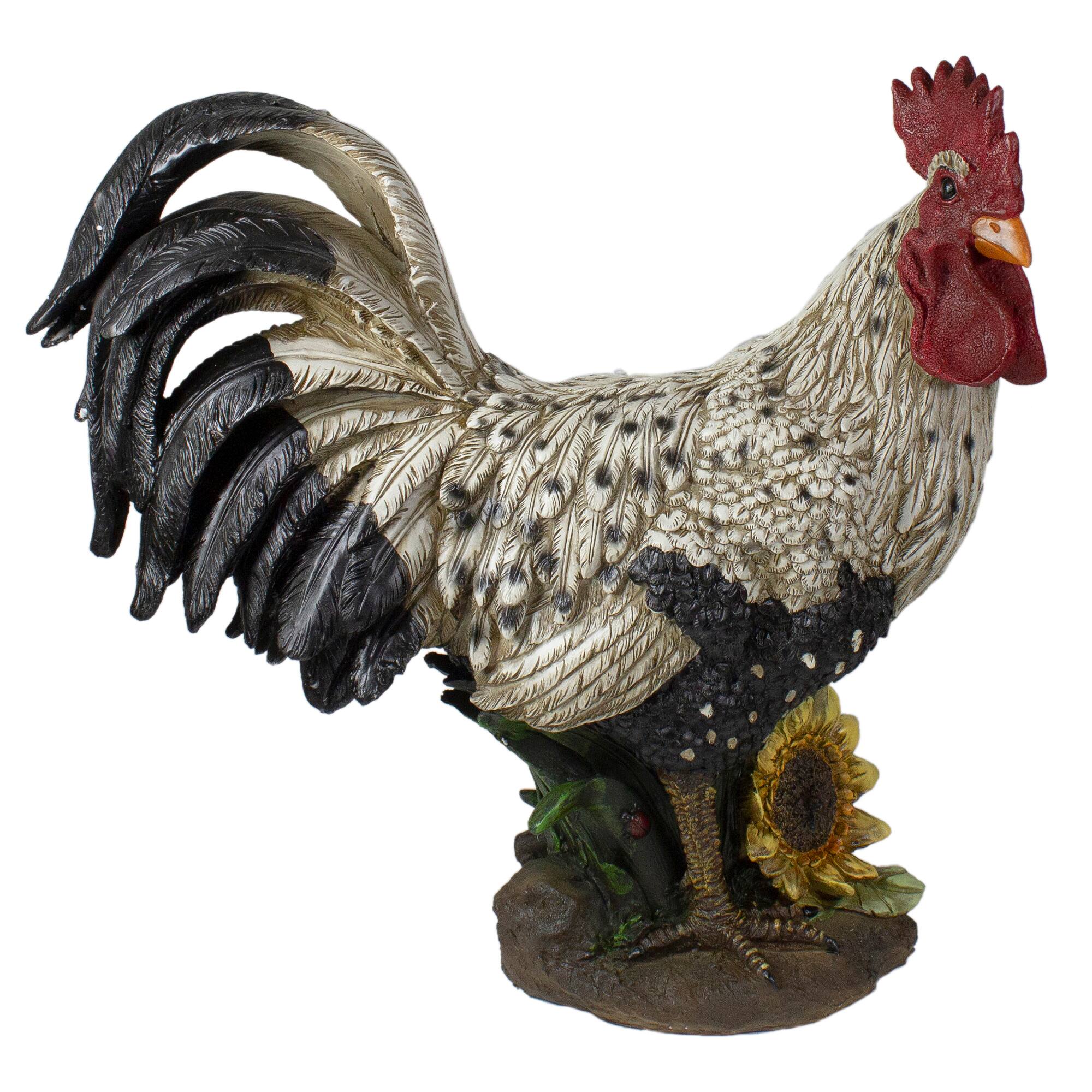 17" Standing Rooster Outdoor Garden Statue