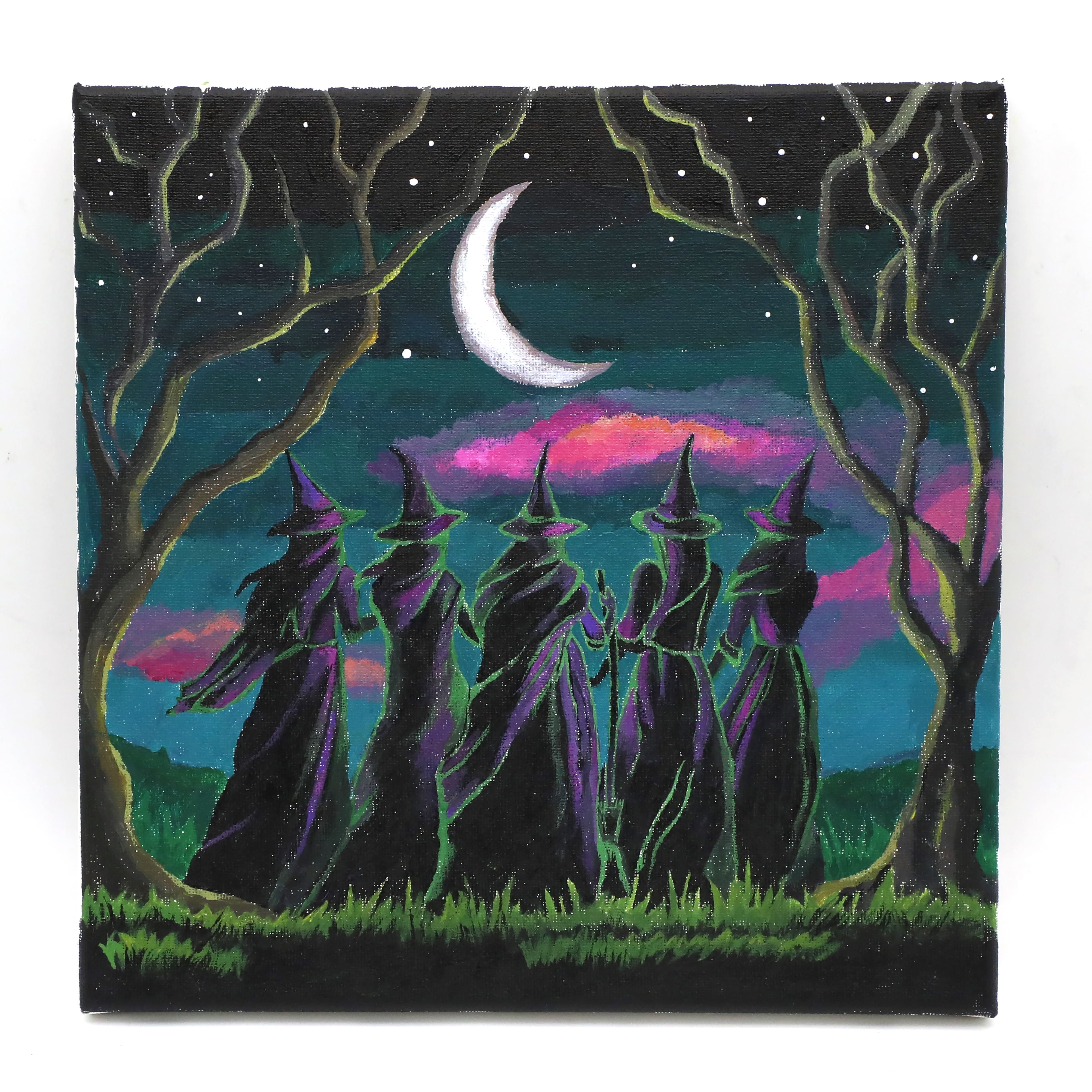 Michaels, 11" x 11" Witches Circle Canvas Painting Kit by Craft Smart® – Category: Halloween Canvas Painting Kits