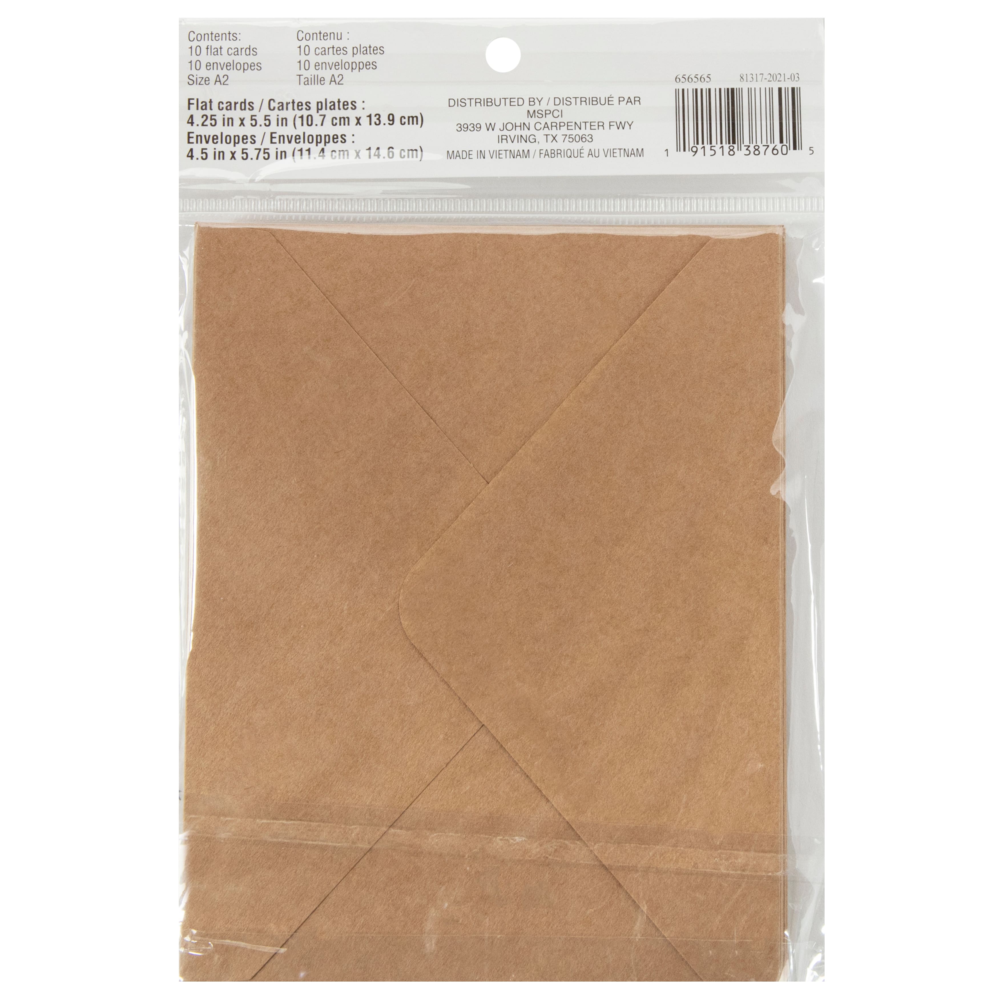 10 Sets of Kraft Flat Cards & Envelopes by Recollections™, 4.25" x 5.5"