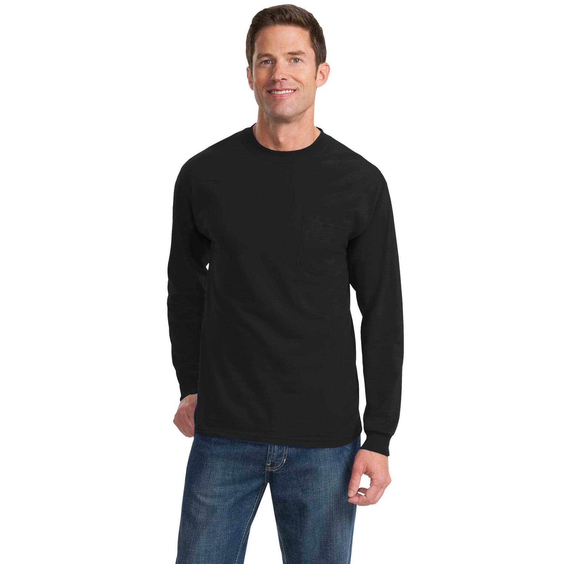 Port & Company® Long Sleeve Essential Pocket T-Shirt