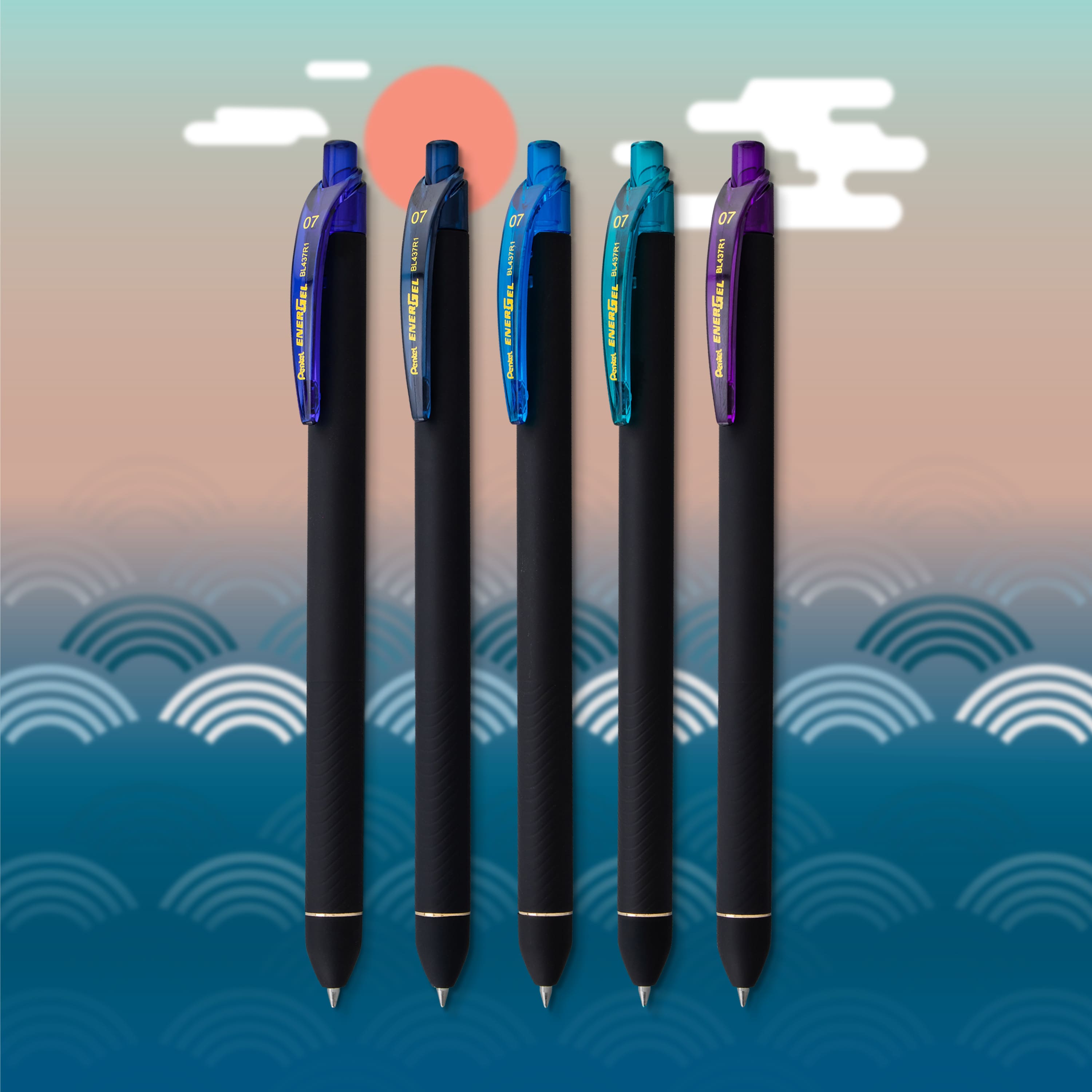 Pentel EnerGel® Kuro Shades of the Ocean 0.7mm Liquid Gel Pen Set