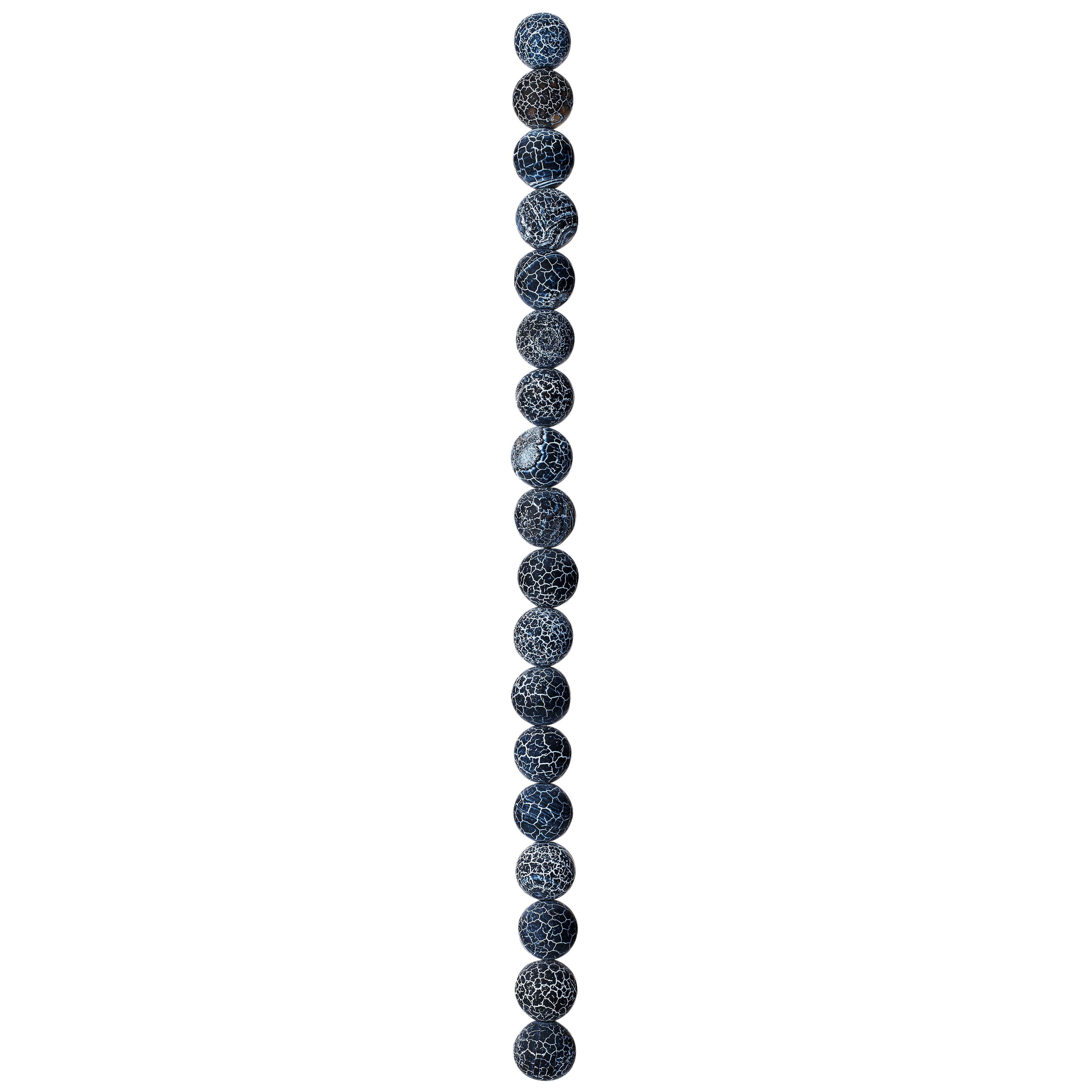 12 Pack: Gray Crackle Agate Round Beads, 10mm by Bead Landing™