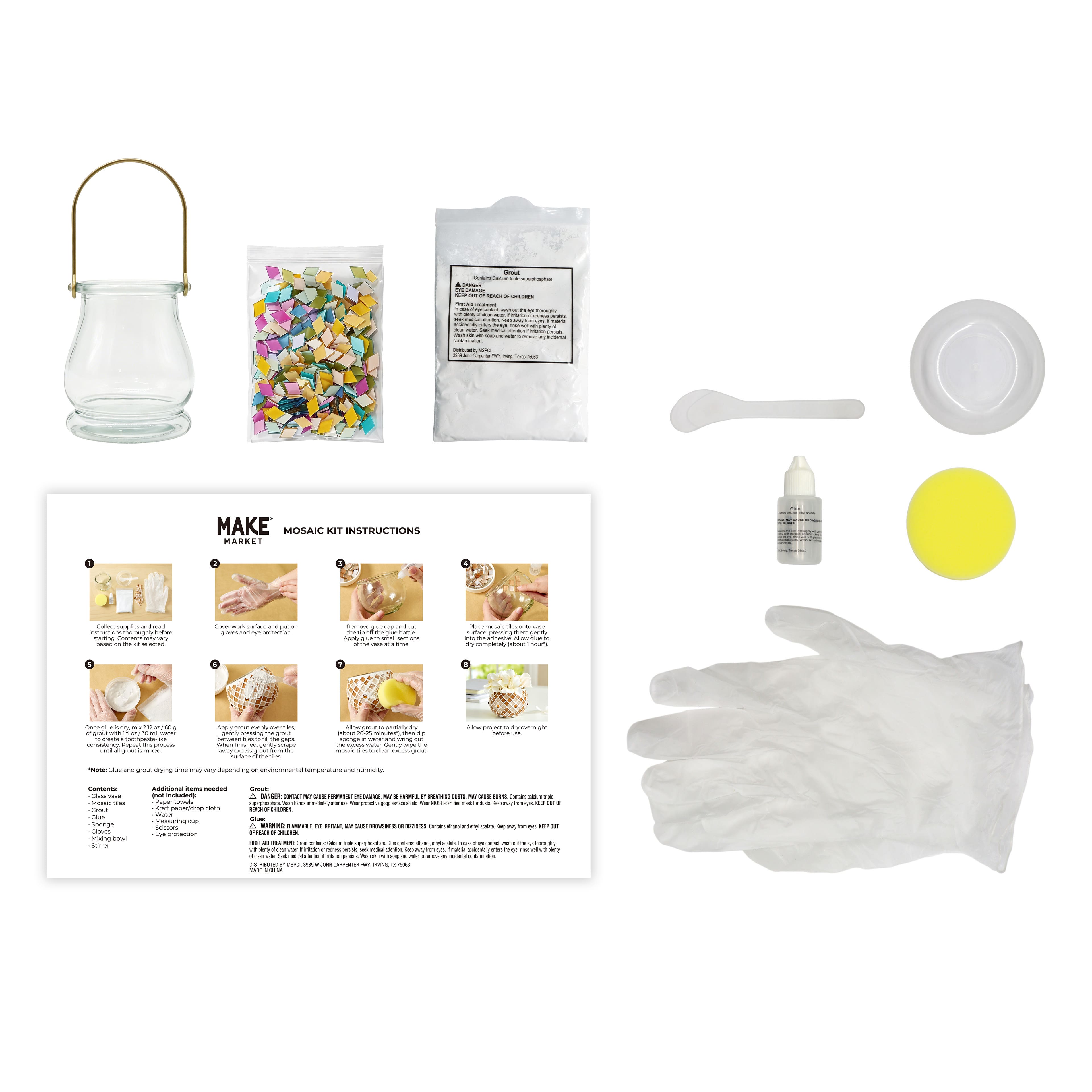 3.75" Glass Vase Pastel Mosaic Kit by Make Market®