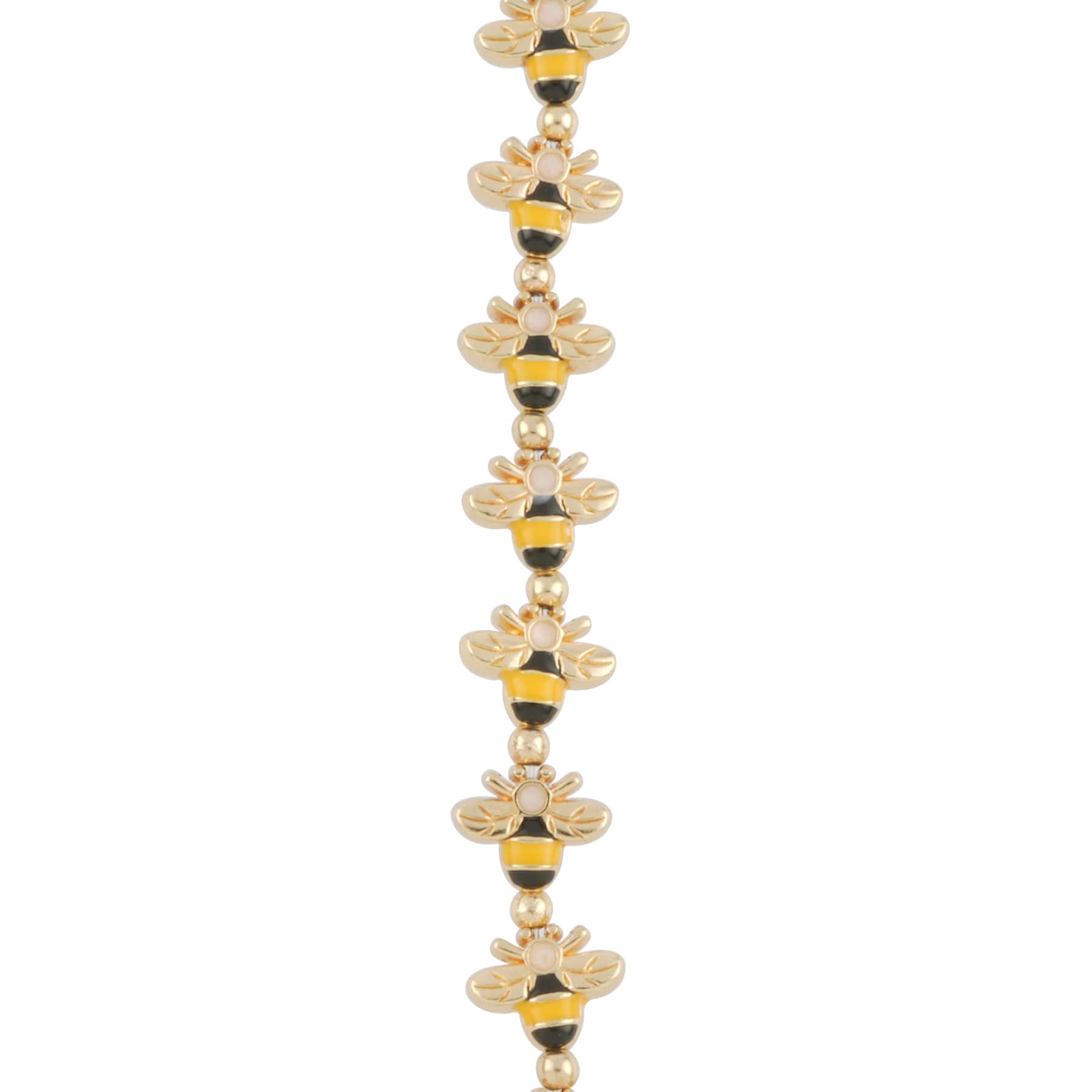 Enamel Metal Bee Beads, 14mm by Bead Landing™