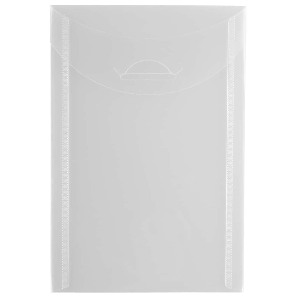 JAM Paper 4.125" x 6" Clear Plastic Tuck Flap Closure Envelopes, 12ct.