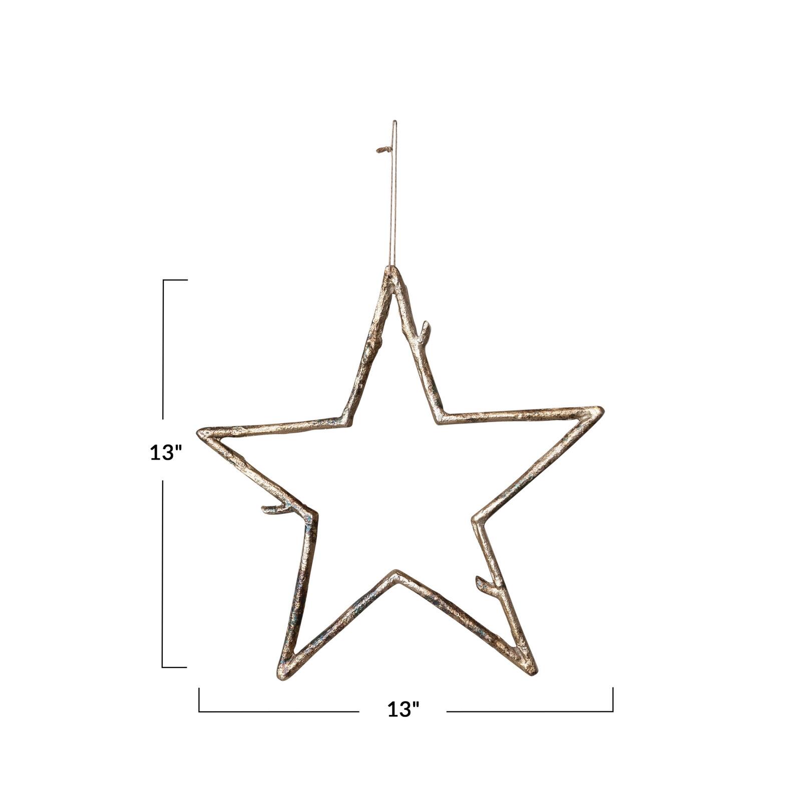Hello Honey® 13" Antique Gold Twig Star Metal Ornament