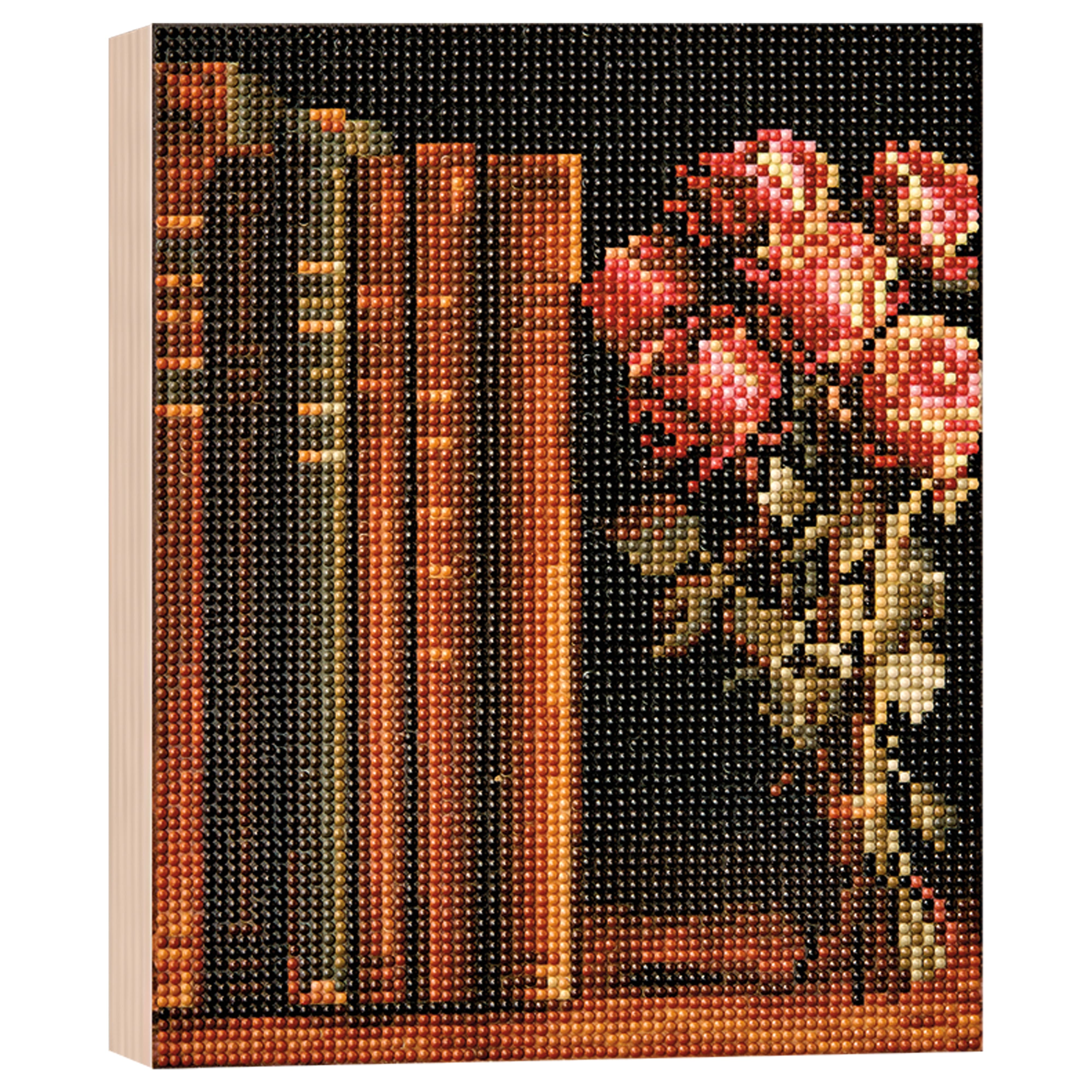 8" x 10" Books & Flowers Wood Plank Diamond Art Kit by Make Market®