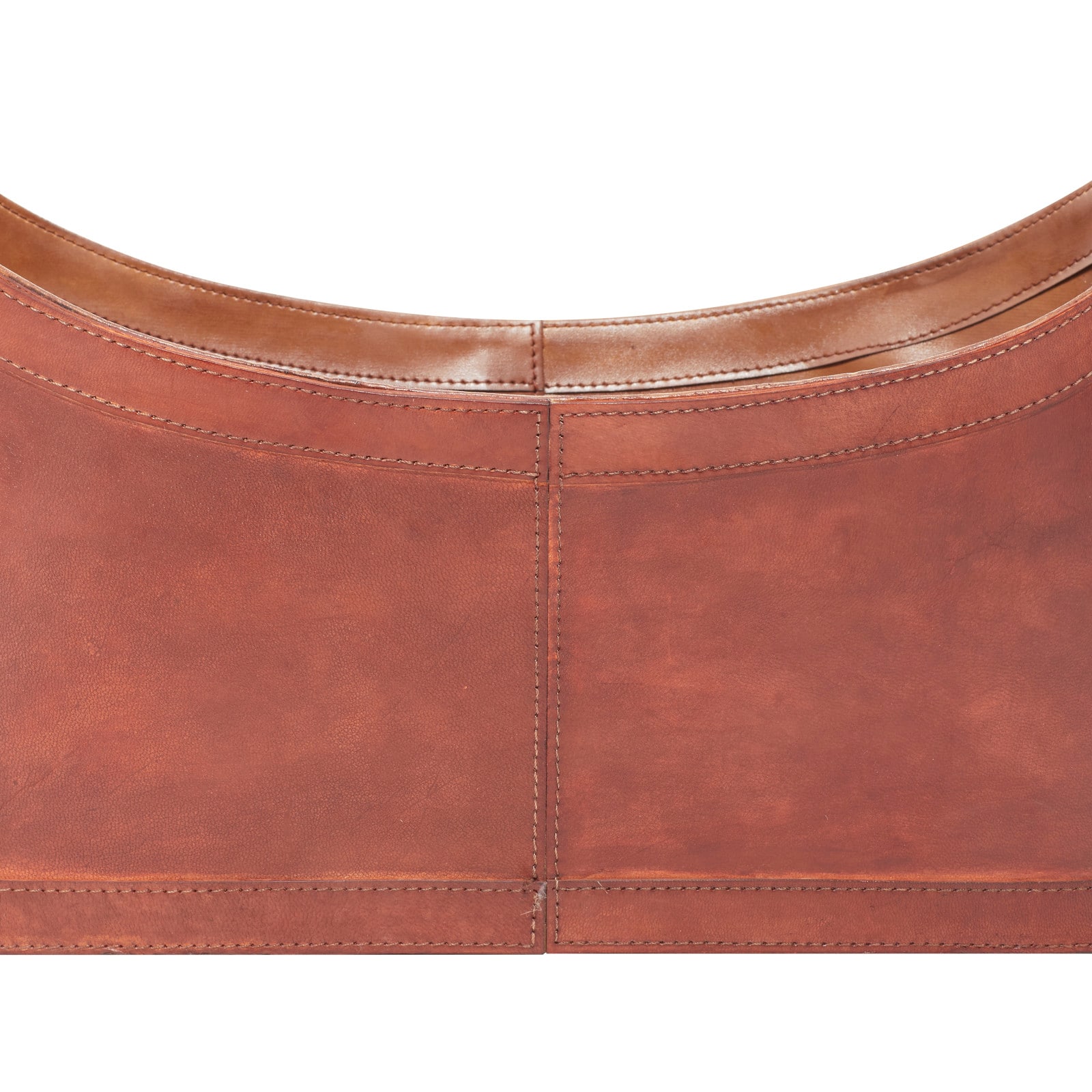 21" Brown Leather Rustic Magazine Holder