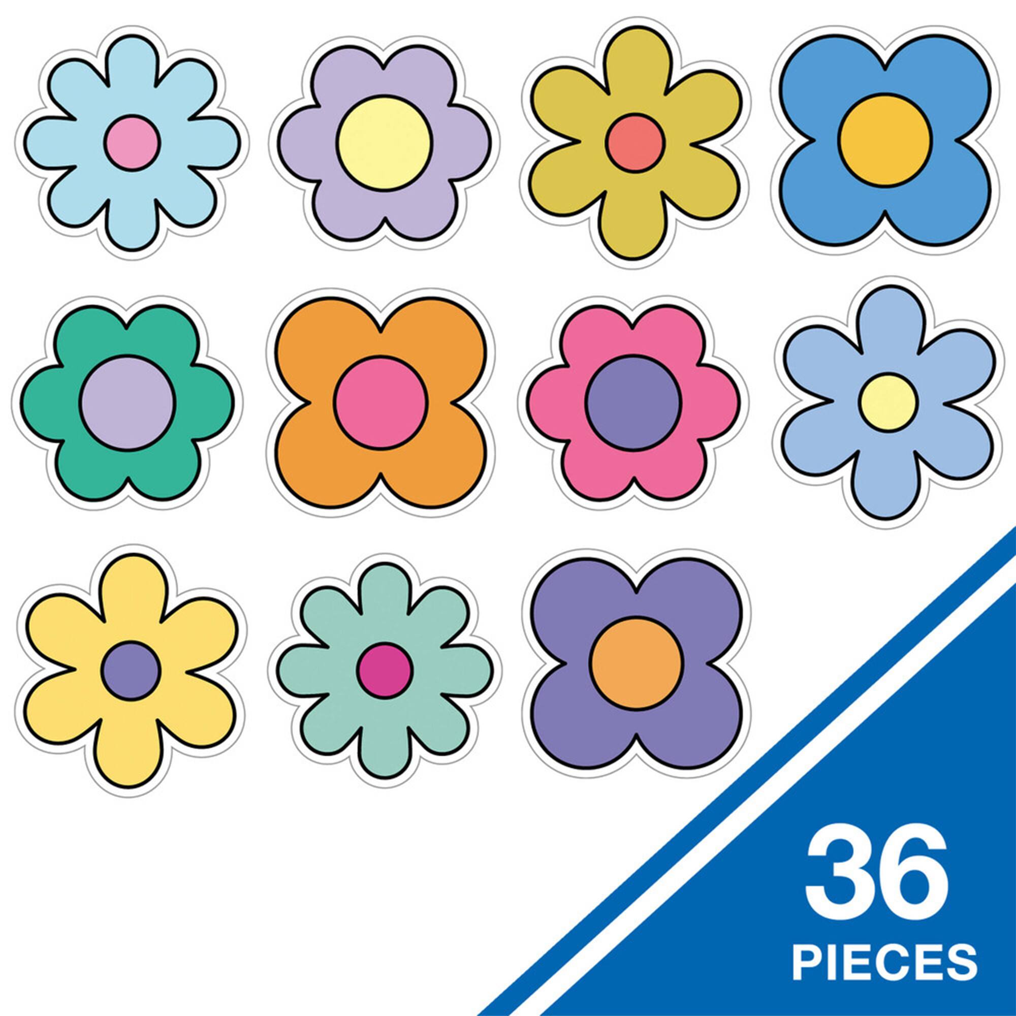 Carson Dellosa® Education Happily Ever Elementary Retro Remix Flowers Cutouts Set, 6ct.
