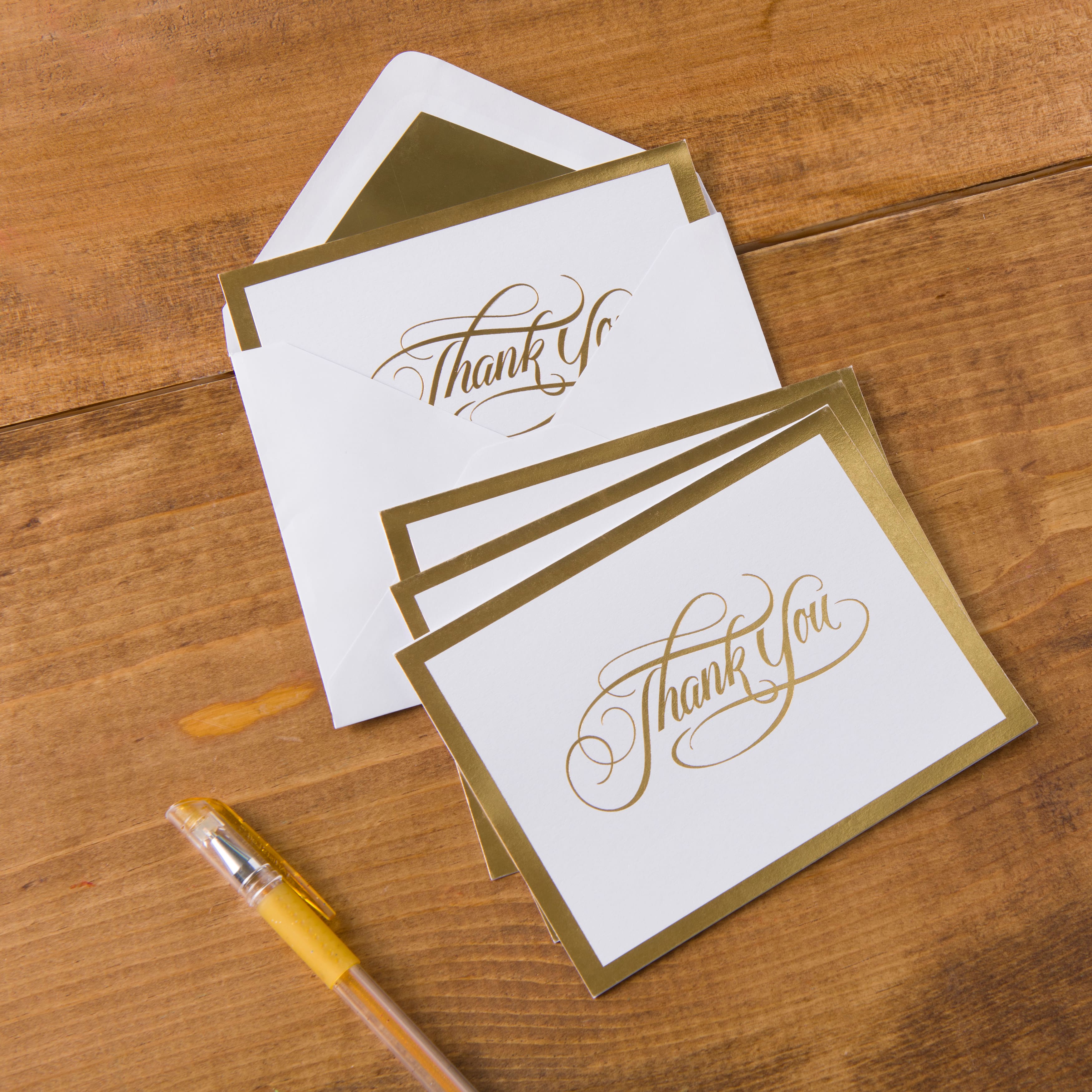 Gold Thank You Cards & Envelopes by Recollections™, 4.25" x 5.5"