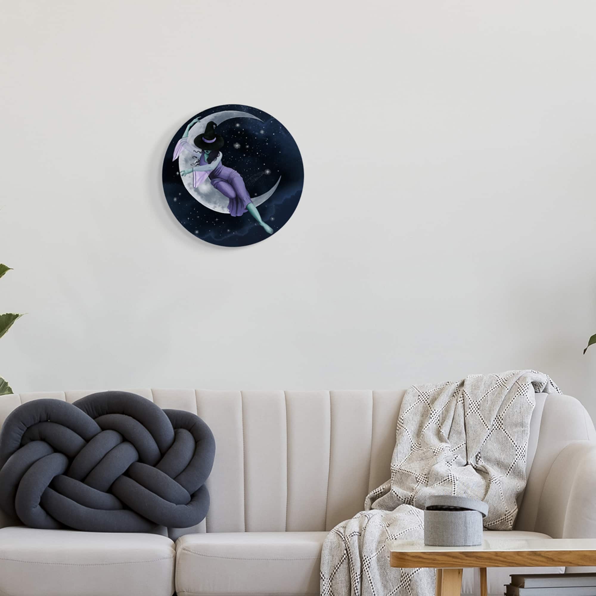 Stupell Industries Witch Resting Crescent Moon Wall Plaque Art