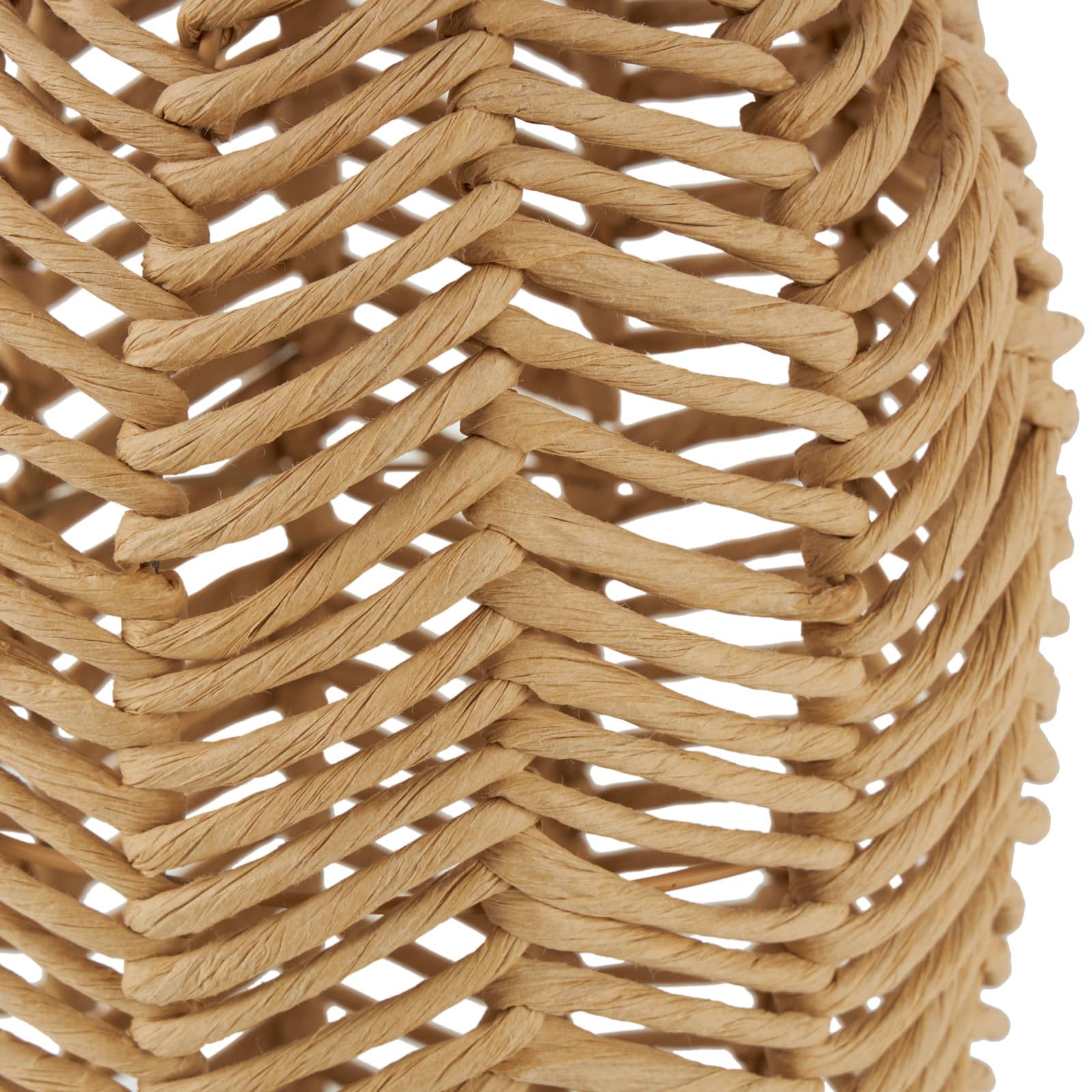 18" Brown Jute Chevron Woven Vase